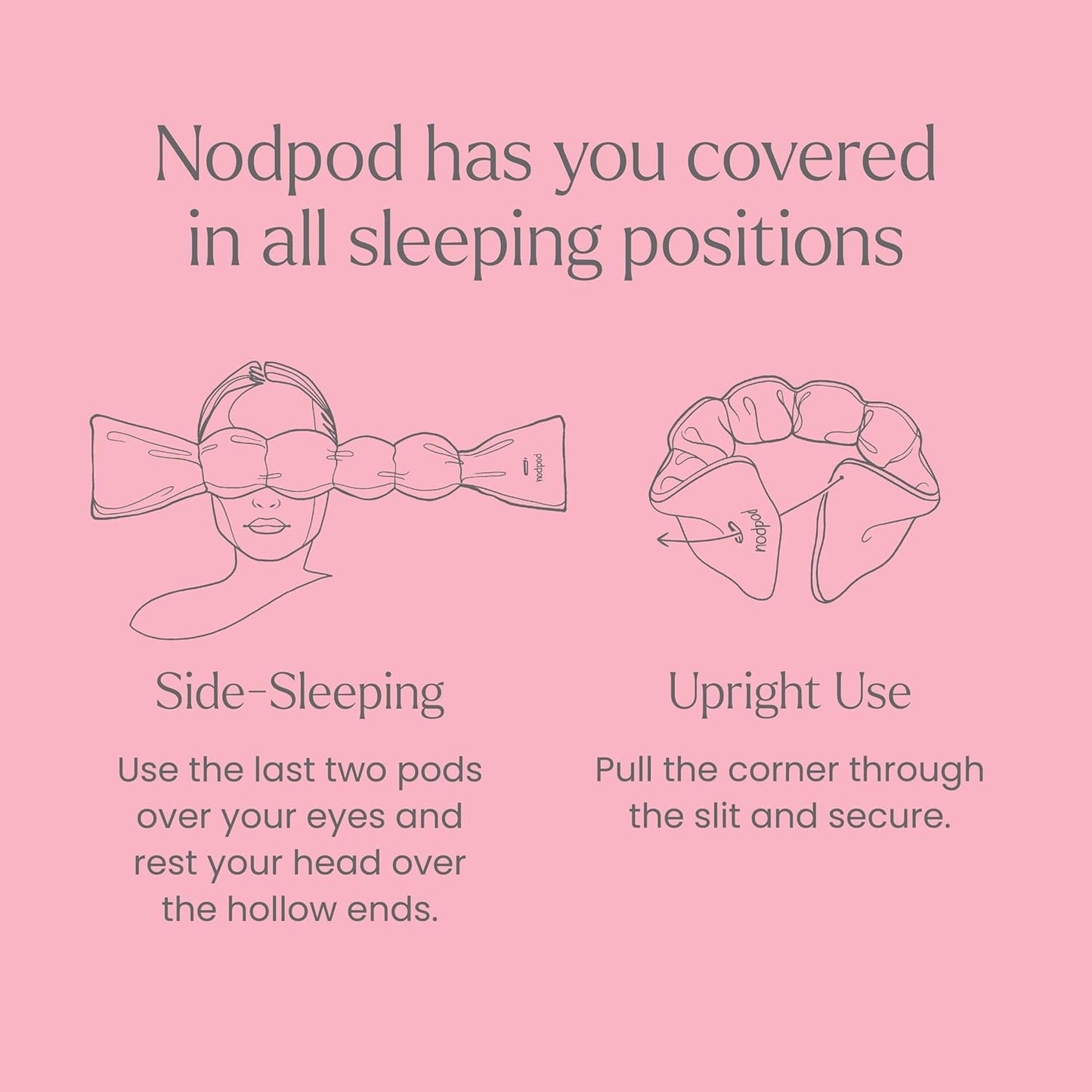 Nodpod Gentle Pressure Sleep Mask | Patented Light Blocking Design for Sleeping, Traveling & Relaxation - Blush Pink