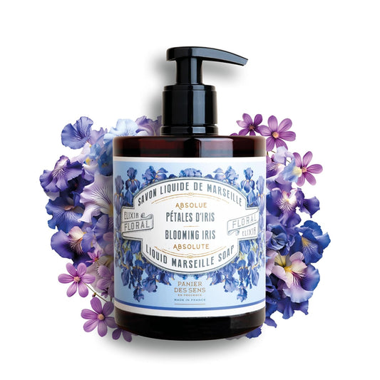 Panier des Sens - Moisturizing Hand Soap - Iris Floral Fragrance - French Traditional Savon de Marseille Soap - Refillable Kitchen & Bathroom Soap - 16.9 Fl.oz Liquid Hand Wash 96% Natural