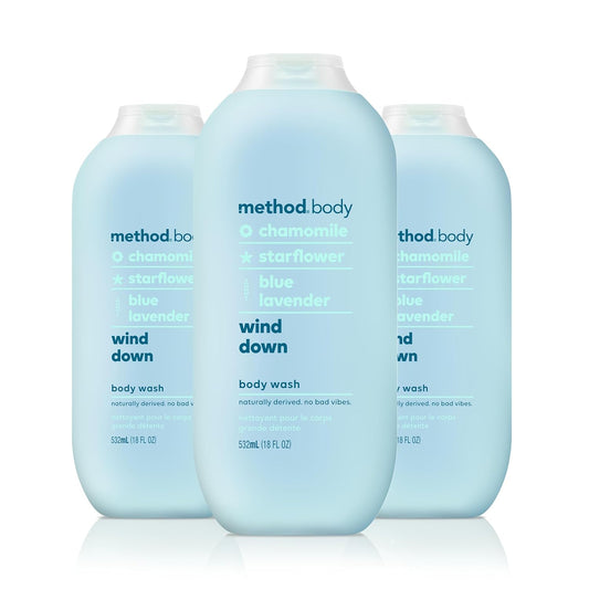 Method Body Wash, Wind Down, 18oz (Pack of 3)