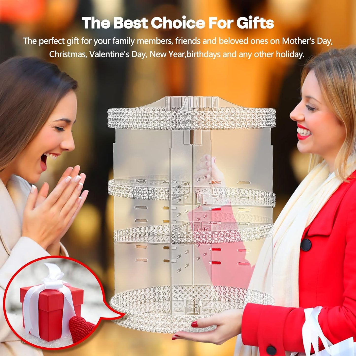 360 Degree Rotating Makeup Organizer, Extra Large Capacity Perfume Organizer, Removable DIY 7 Layers Make up Organizer for vanity, Cosmetic Display Case Organizador De Maquillaje (Clear)