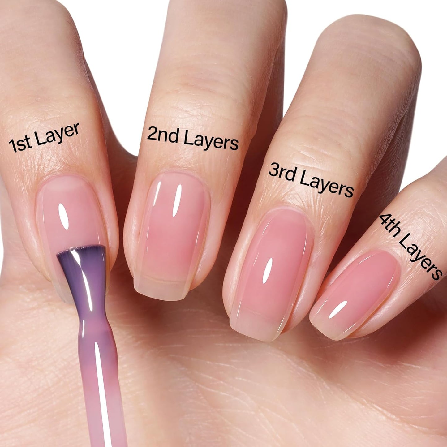 AILLSA Gel Nail Polish Nude Pink Gel Polish Sheer Neutral Color Jelly Gels Nail Polish Natural Translucent Soak Off U V Nails for Nail Art French Manicure at Home 0.51 Fl Oz /GB49