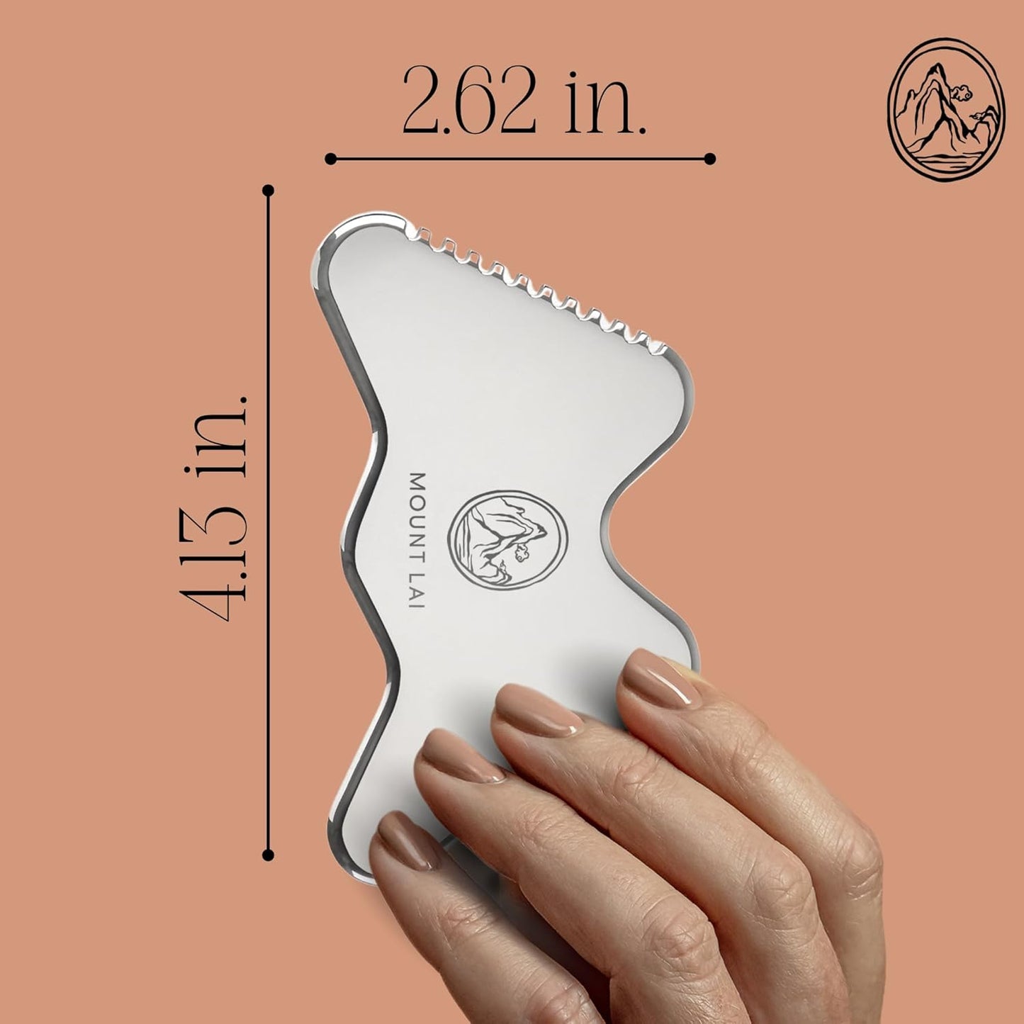 Mount Lai The Vitality Qi Stainless Steel Gua Sha Contour Tool - Face & Body Guasha Tools for Self-Care, Sculpting, Puffiness Relief & Muscle Tension Massage