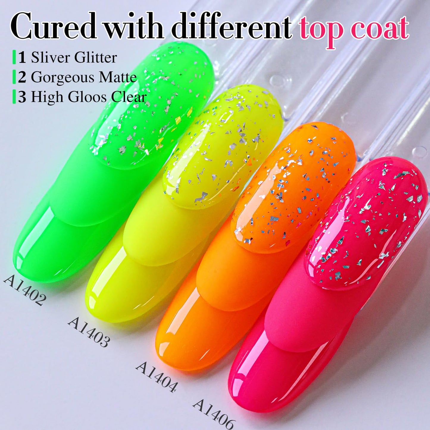 Double Rhythm Gel Nail Polish Set of 6 Colors Baby Light Pastel Milky Nail Polish Starter Kit Art DIY Salon Home (Neon Yellow Green Orange Blue Purple Pink,Kit 34)