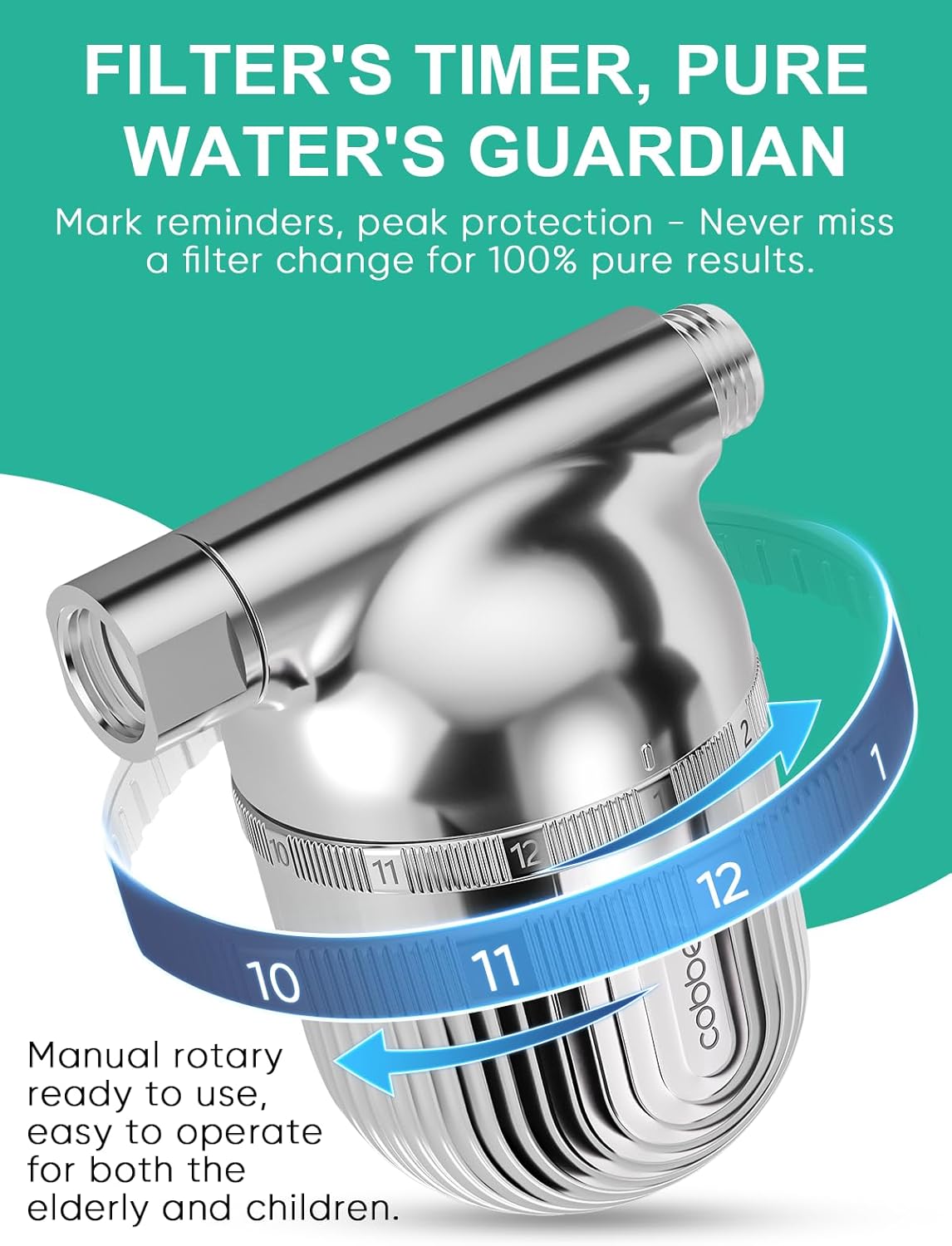 Cobbe Shower Filter | All-METAL Joint | 99% REMOVAL Shower Head Filter for Hard Water, Heavy Metals, Chlorine and Harmful Substance, Improve your skin and hair - Chrome