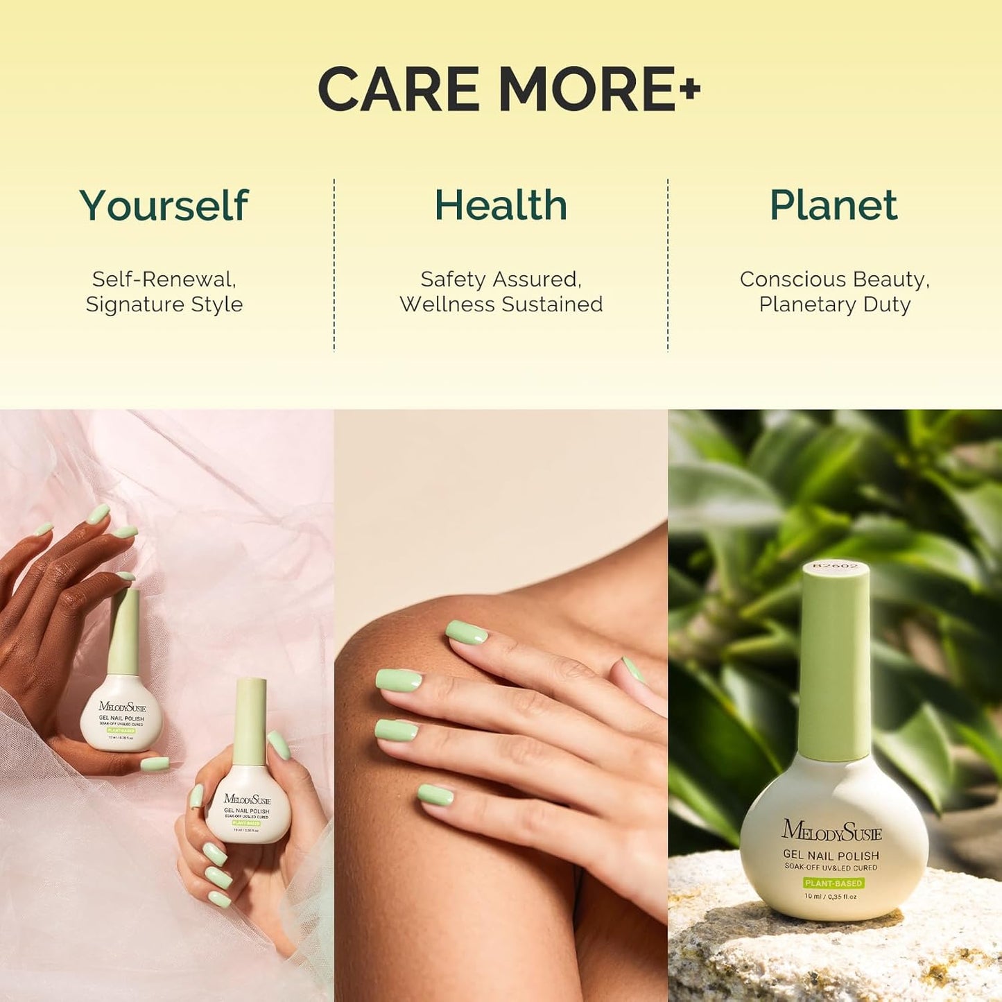 MelodySusie Plant Based Gel Nail Polish Set,Spring and Summer Macaron Colors,Hema Free,Soak Off UV LED Gel Polish Nail Art Manicure Salon DIY at Home 8Pcs 10ml/0.34 fl oz