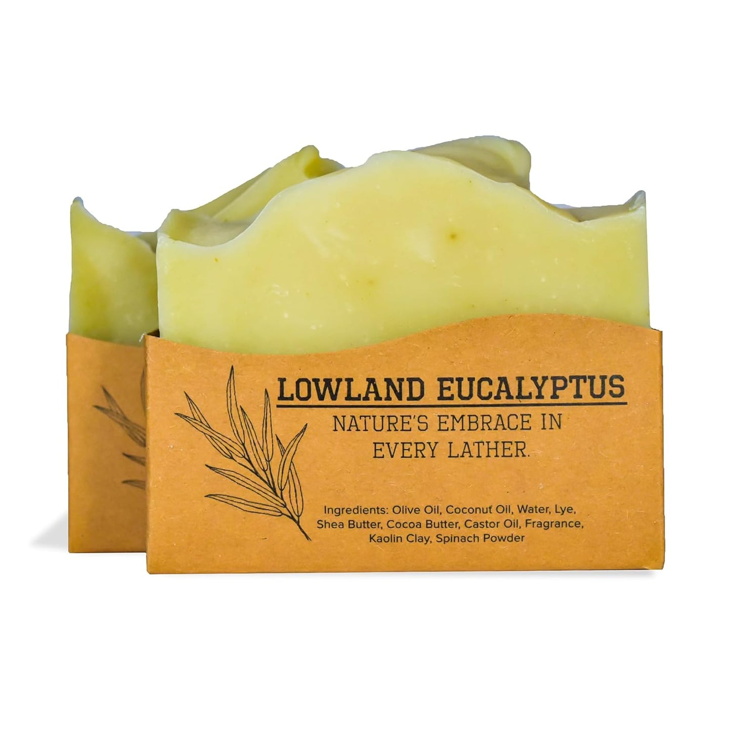 CompassSoap Lowland Eucalyptus | Natural Bar Soap for Men & Women | Body & Face Soap Bar for Women and Men | Minimalist & Gentle Lather | Natural Bath Soap, Paraben & Phthalate Free|5 oz Pack of 2