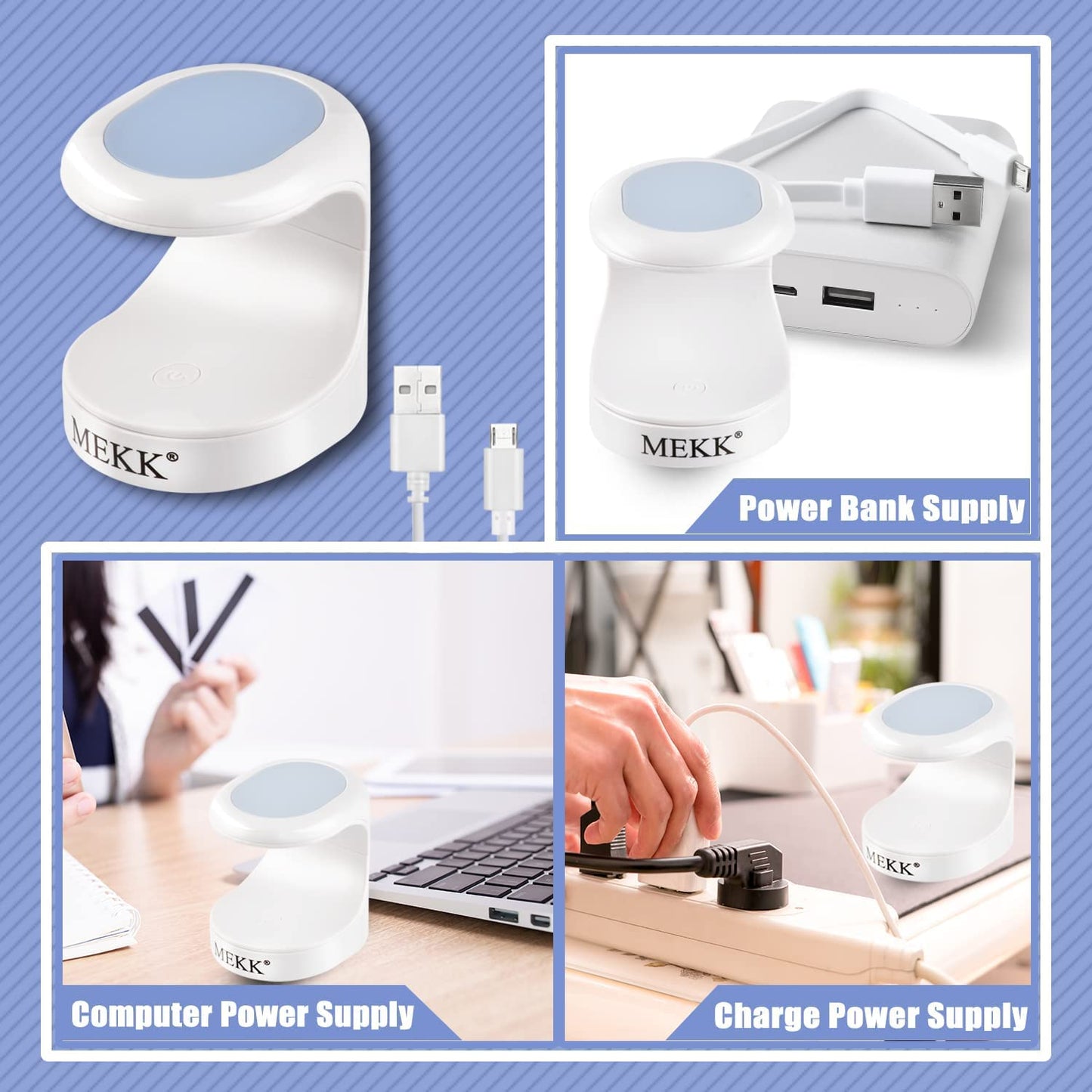 MEKK Mini UV Light for Gel Nails,16W Single Finger UV LED Nail Lamp,Portable Small Professional Flash Cure Lamp,Compact Design for Home and Salon -Blue