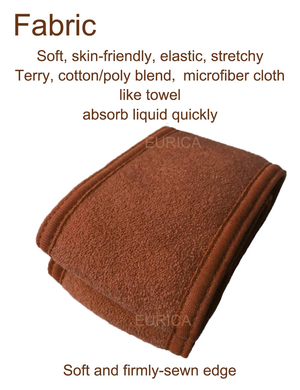 EUICAE Spa Headband Hair Wrap Sweat Towel Non-slip Stretchable Washable Makeup Headband for Face Wash Facial Treatment Sport Fits All White (Brown)