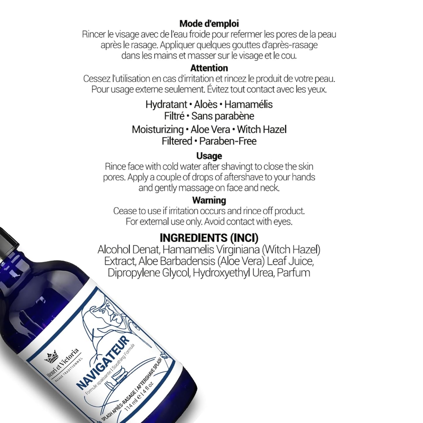 Aftershave Splash For Men l Navigateur Fragrance l Canadian Made by A Skilled Artisan l Moisturizes & Soothes the Skin | 114 ml (4 oz)