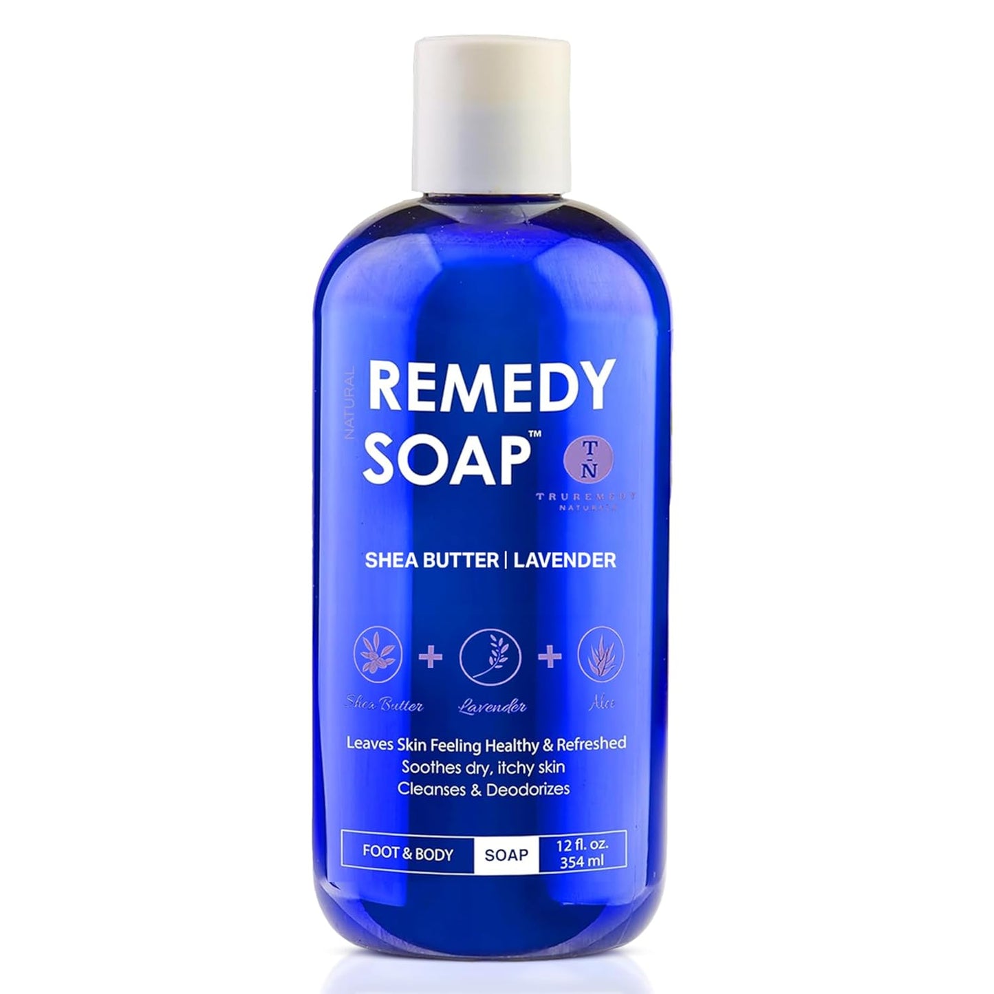 Truremedy Naturals Lavender Shea Butter Body Wash for Women - Aloe Lavender Body Wash with Shea Butter - Soothing Soap for Dry Skin - Hydrating Natural with Essential Oils - 12oz