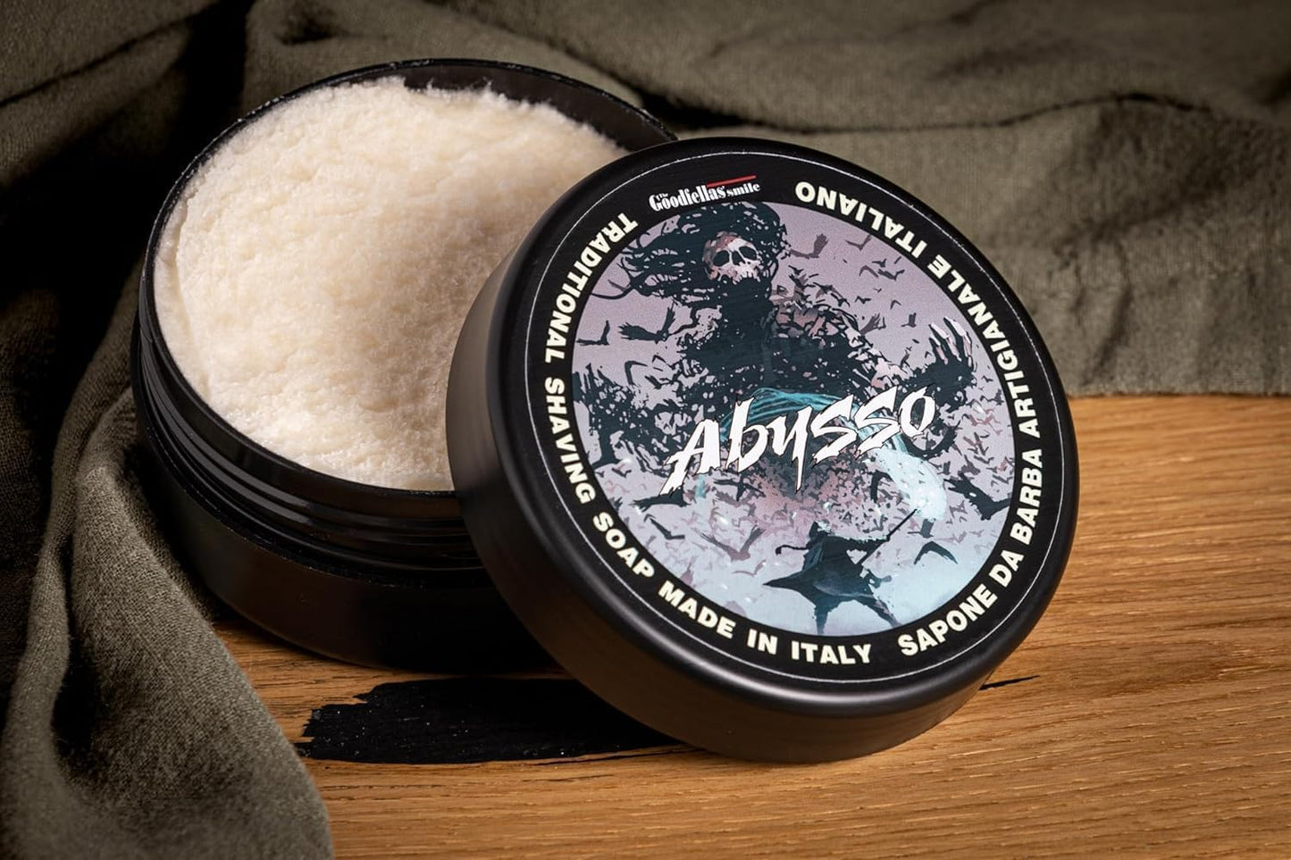 The Goodfellas' smile, Luxury Shaving Soap, Formulated for Use with A Shaving Brush, Made in Italy (Abysso - Fresh Citrus, Floral, Oak)
