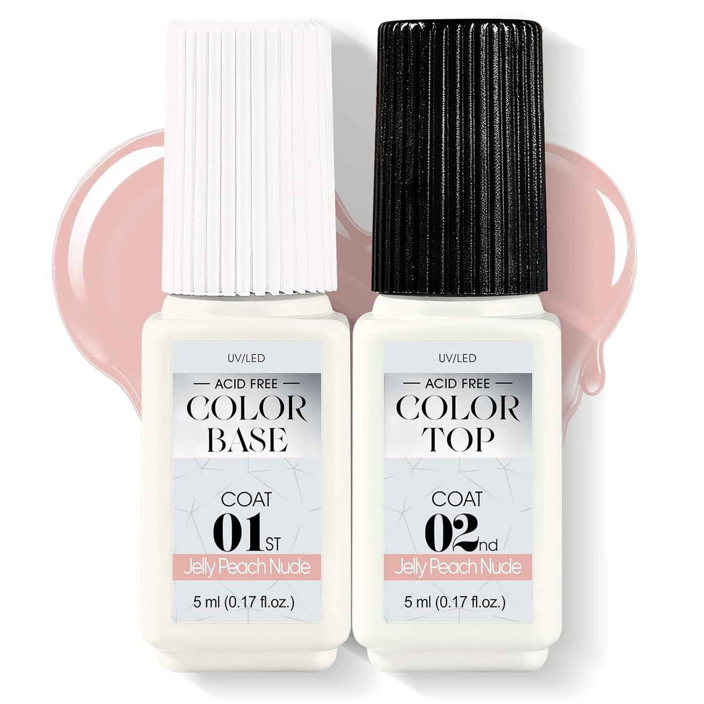 Nude Pink Gel Nail Polish 10ml - All-in-One Step Gel Polish Soak Off LED/U V Lamp DIY Salon Manicure at Home Long Lasting Glossy Finish Home Nail Salon Gift for Women & Girls (0.33 Fl Oz)