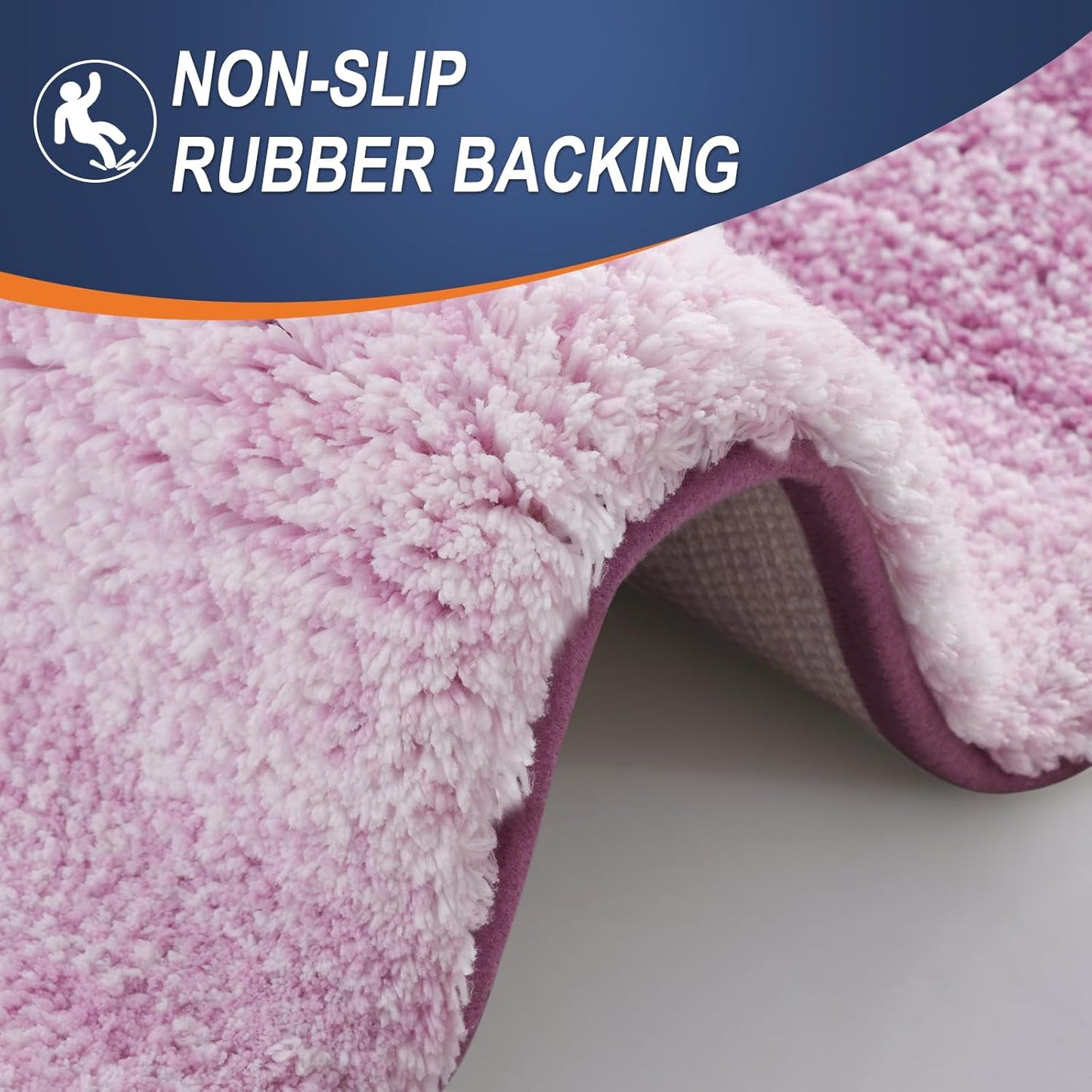 OLANLY Bathroom Runner Rugs 59x20, Extra Soft Absorbent Microfiber Bath Rugs, Rubber Backing, Quick Dry, Washable Bath Mats for Bathroom Floor, Tub and Shower, Home Decor Accessories, Pinkish-Purple