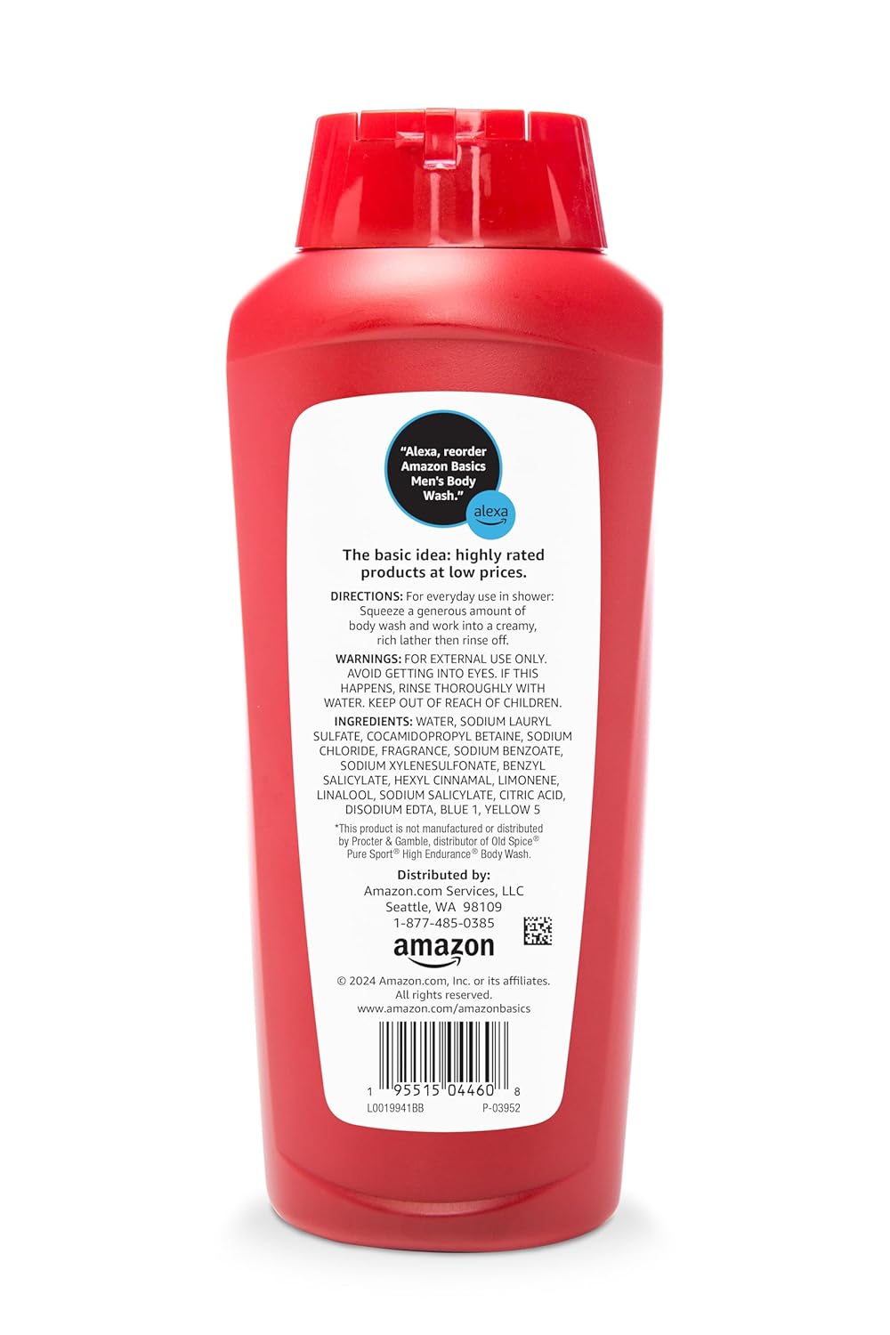 Amazon Basics Mens Soap Body Wash, Sport Scent, 18 Fluid Ounce, Pack of 1