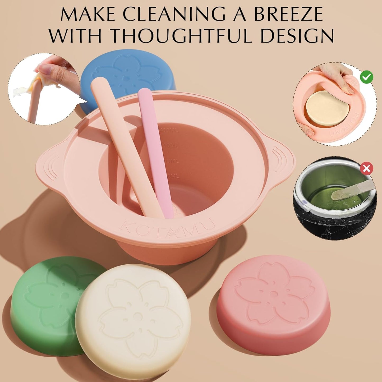 KOTAMU Waxing Kit for Women & Men, White Wax Kit for Hair Removal, Digital Waxing Pot for Thick Coarse Fine Fuzzy Hair & Sensitive Skin, Wax Warmer for Home Salon Use