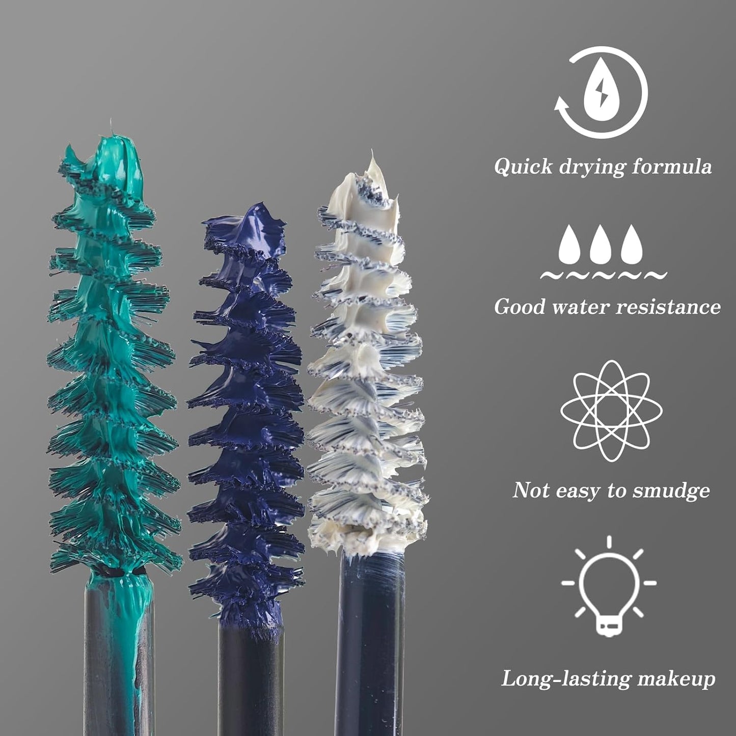 Colored Mascara Sets - 12 Waterproof Colors, Pink, Purple, Blue, White, Black Voluminous & Long Lasting Gift Set