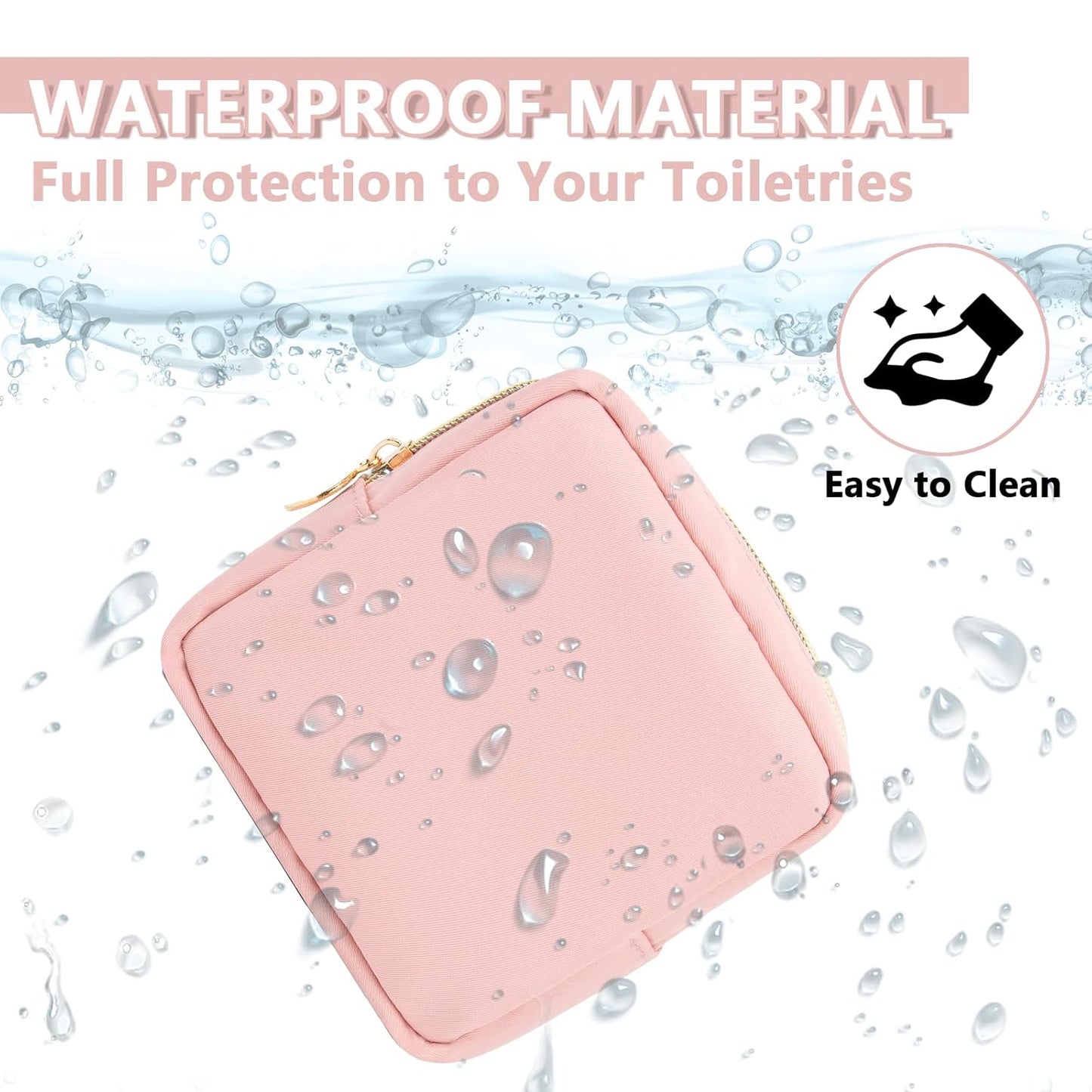 Mini Makeup Pouch for Purse, Small Cosmetic Bag Pouch Nylon Travel Toiletry Organizers Bag for Women Girls, Cute Zipper Coin Purse Preppy Storage Purse for School Work(Mini-Flamingo)