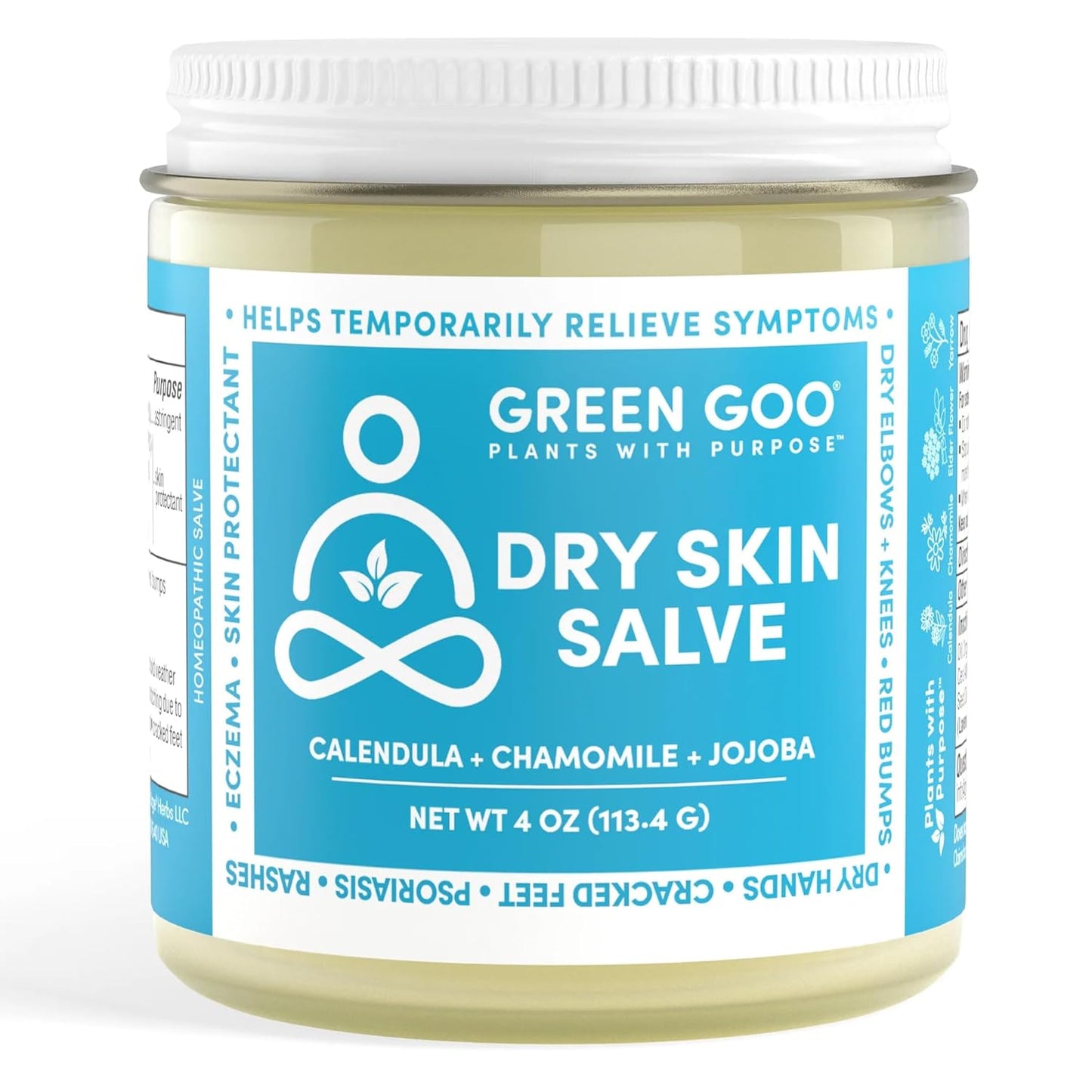 Green Goo Dry Skin Salve, All-Natural Moisturizer for Hydrating The Body & Face, Helps Alleviate Symptoms of Chronic Skin Conditions, 4 Oz
