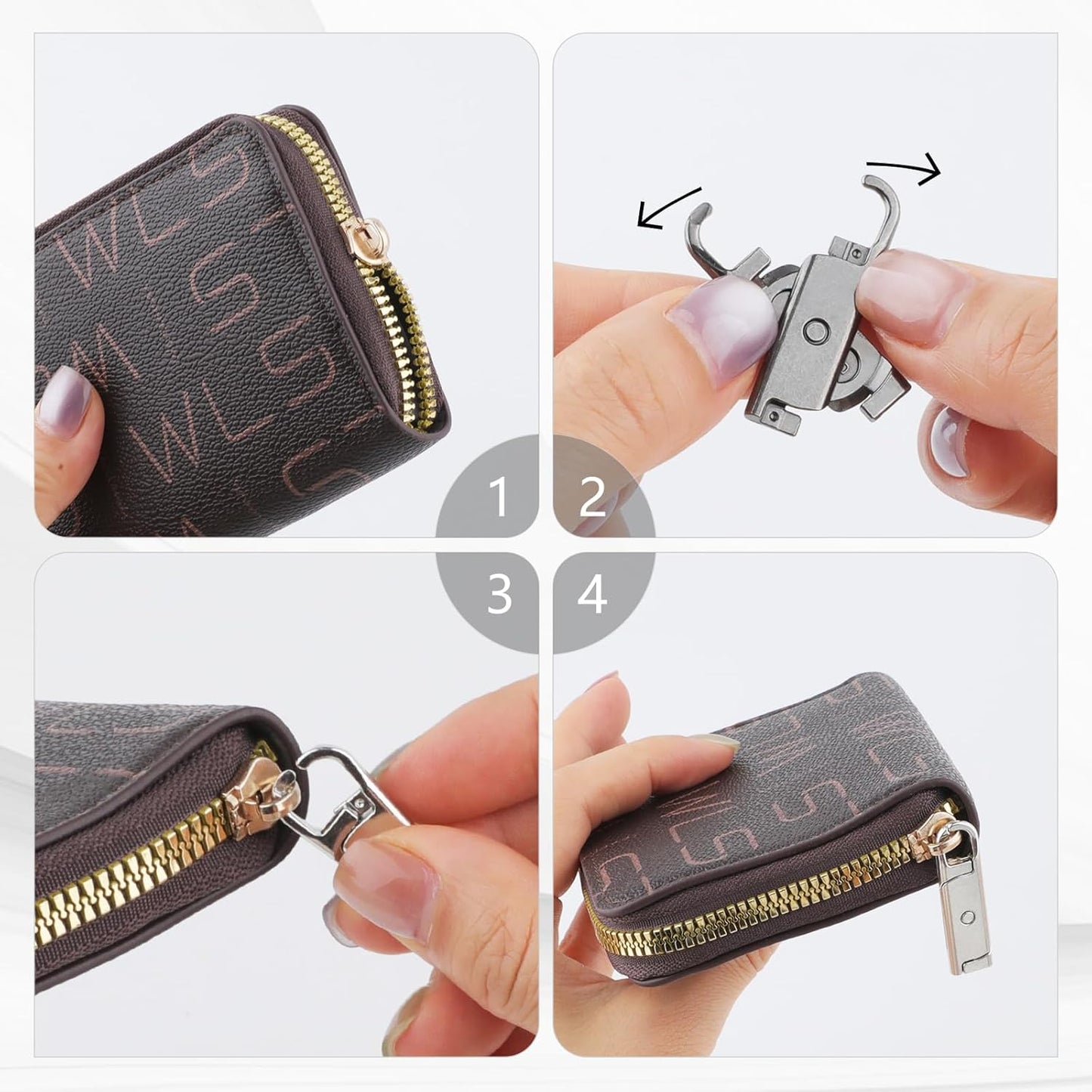 Zipper Pull Replacement (Upgraded)，8 Pcs Detachable Replacement Zipper Pull Tabs for Luggage Clothing Jackets Backpacks Boots Purse Coat(Silver, Bronze, Gold, Gun Black)