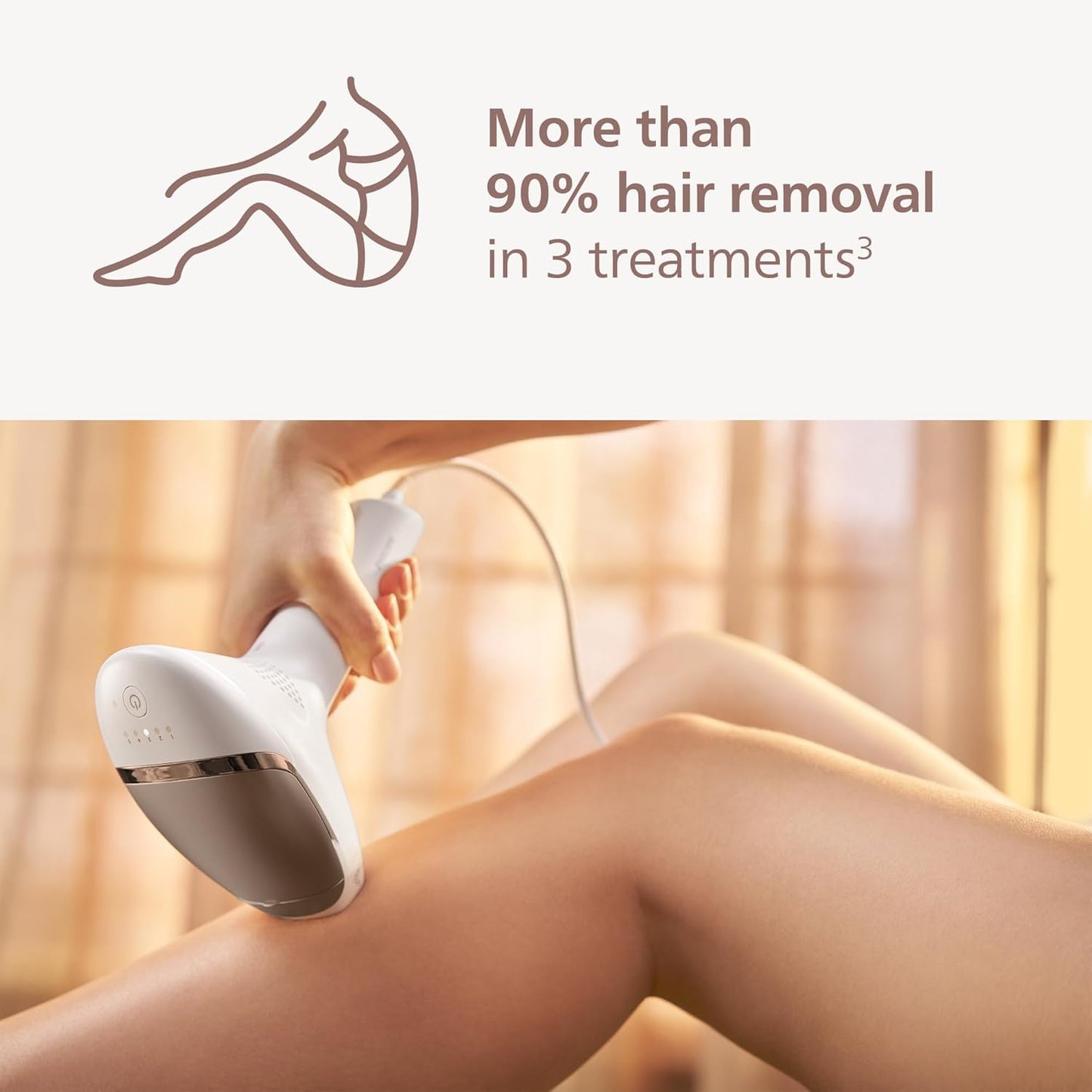Philips Lumea 9000 Series IPL Hair Removal Device - Permanent Visible Hair Reduction Done at Home, SenseIQ Technology, 4 Attachments for Body, Face, Bikini & Underarms, for Women & Men, BRI984/03