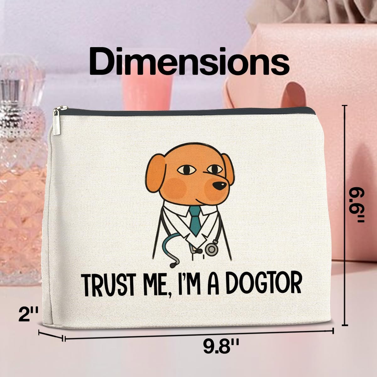 Funny Veterinarian Gifts I'm a Dogtor Makeup Bag Gifts for Women Veterinarian Vet Cosmetic Bag Zipper Pouch Gifts