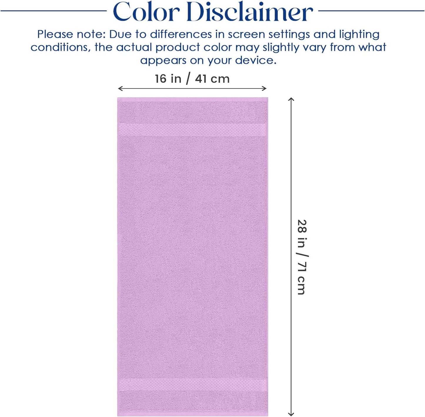 DAN RIVER 6-Pack Premium Hand Towels (16x28 Inches) - 100% Cotton, Ultra Soft, Lightweight, Highly Absorbent Towels for Bathroom, Spa, Gym, Salon, Hotel, and Travel - 550 GSM - Lavender