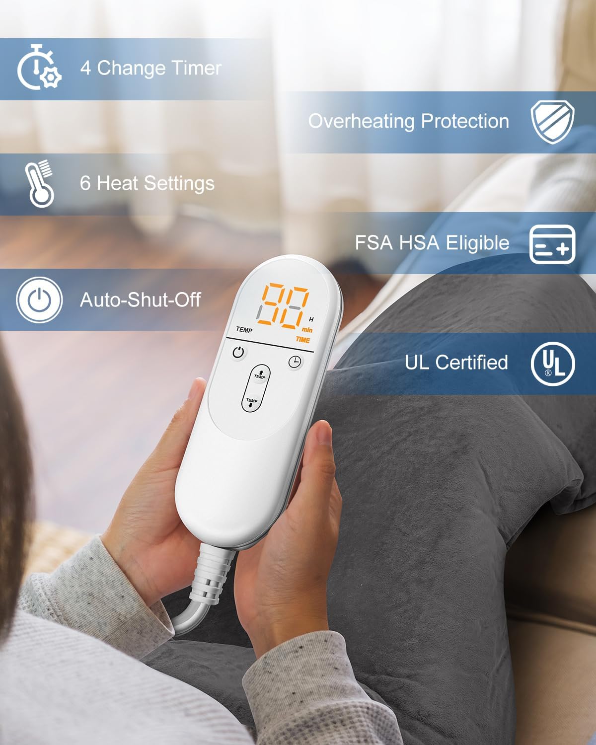 Heating Pad for Neck Shoulders Back Pain Relief, Anniversary Birthday Christmas Gifts for Women Men Mom Dad, FSA Eligible Item, Large Electric Heat Pad for Full Body, Stocking Stuffers for Adults