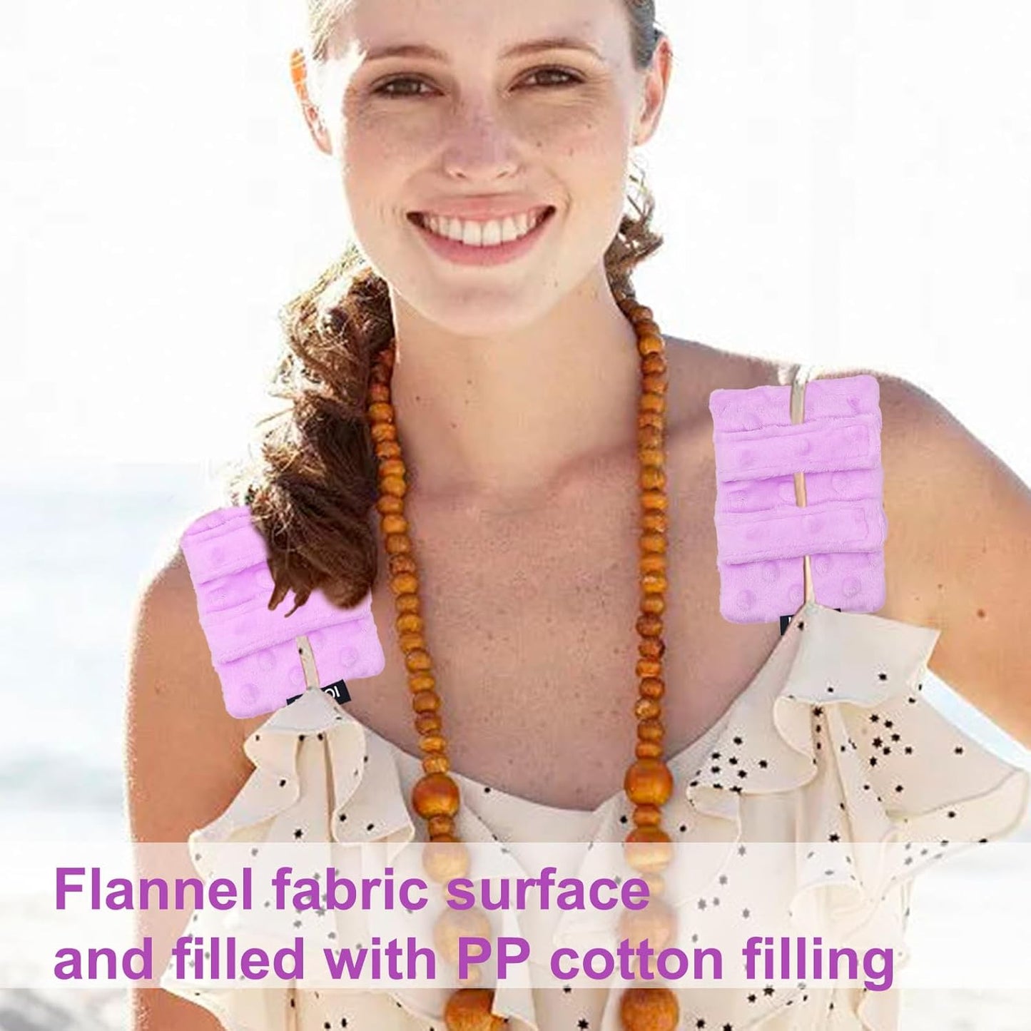 2 Pack Pacemaker Pillow for Bra, Chemo Port Pillow for Chemo Patients, Chemo Port Bra Cushion, Pacemaker Protector, Post Surgery Bra Strap Pads Heart Surgery Recovery Gift (Purple)