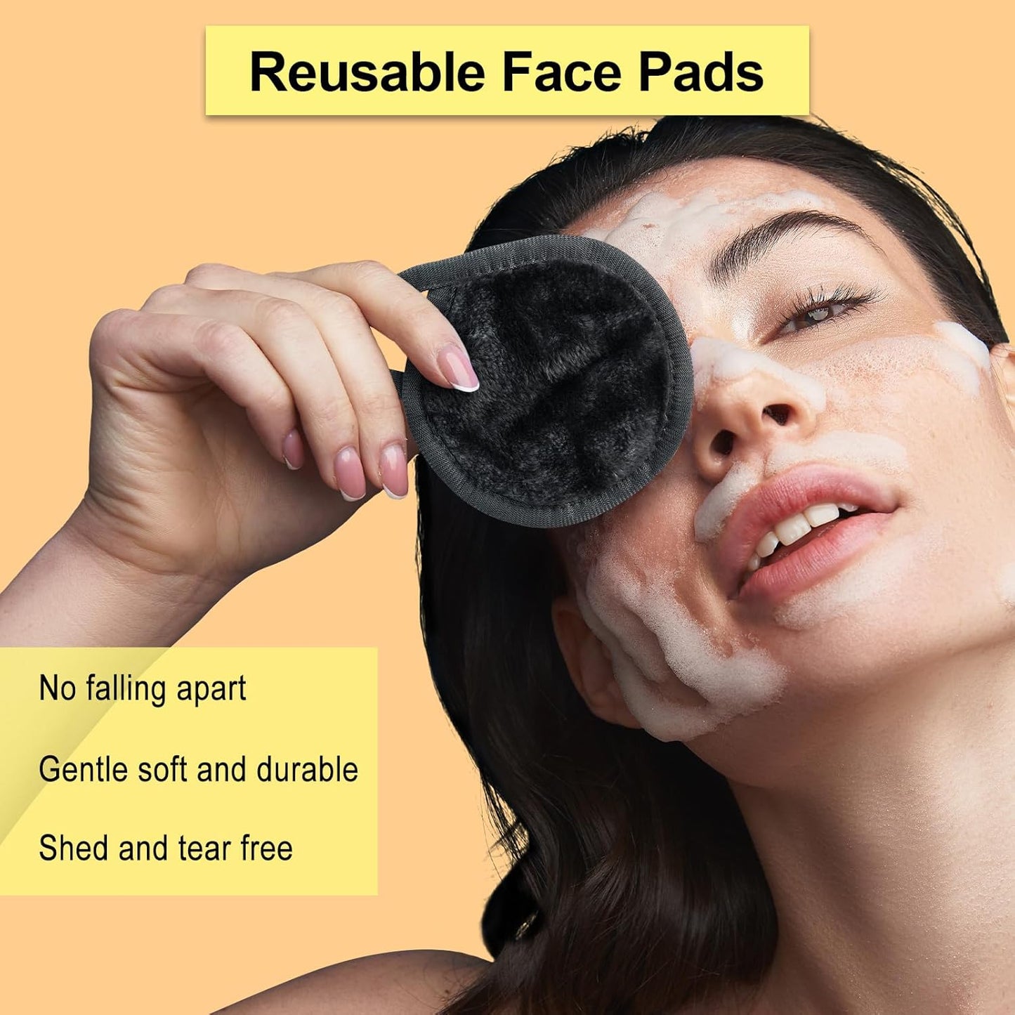 Nugilla 18 Packs Reusable Makeup Remover Pads with a Washable Laundry Bag, Resuable Microfiber Round Towel Skin Face Towels, Soft Makeup Remover Cloth, Fast Drying Washcloth (Grey)