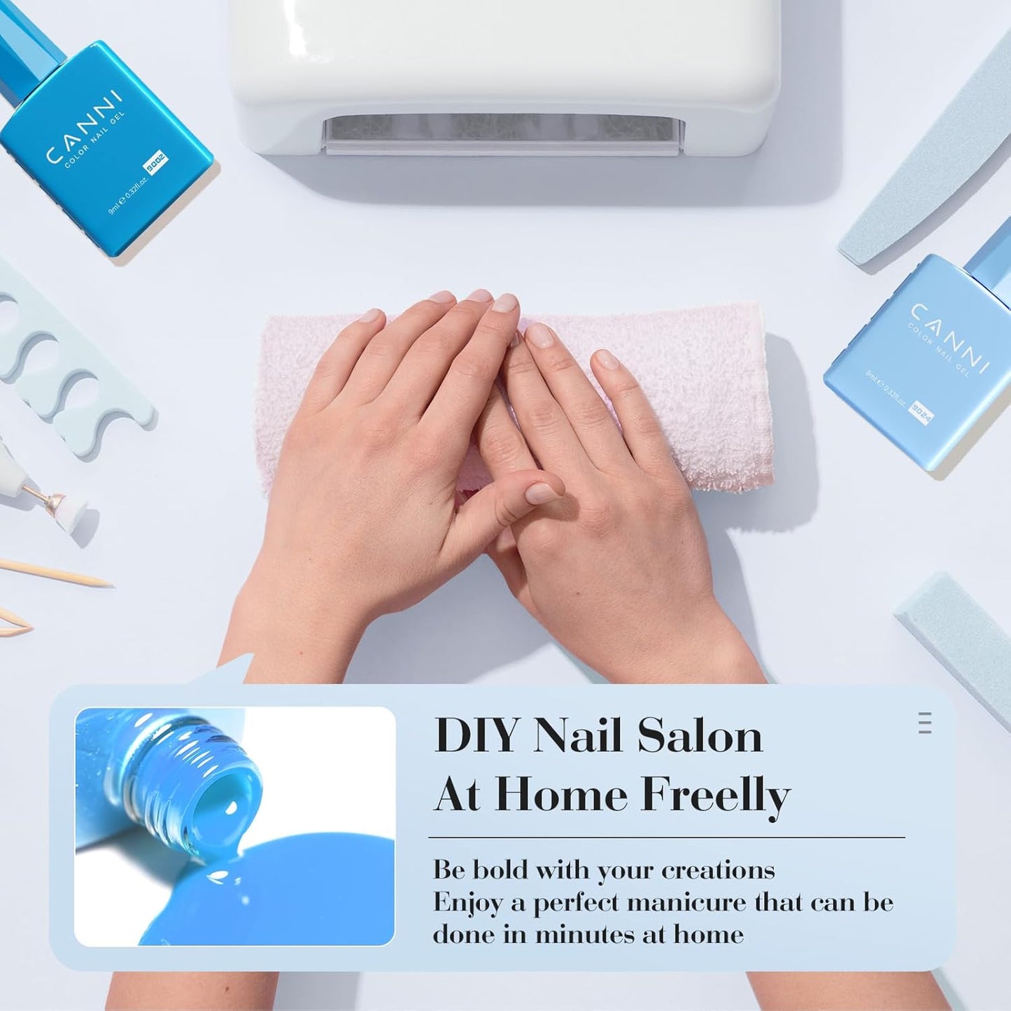 CANNI 6Pcs 9ml Navy Blue Gel Nail Polish Set- Dark Royal Blue Gel Polish Kit Colors DIY at Home Salon Christmas New Year's Gifts for Girls