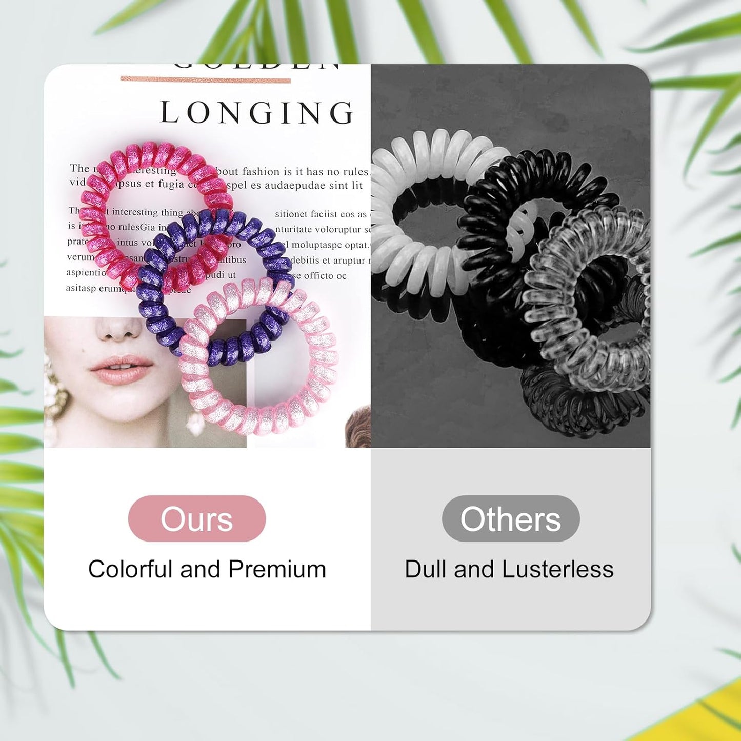 JessLab Spiral Hair Ties for Women, 10-Pack Traceless No-Damage Ponytail Holders, Coils Hair Bands for Girls, Assorted Colors