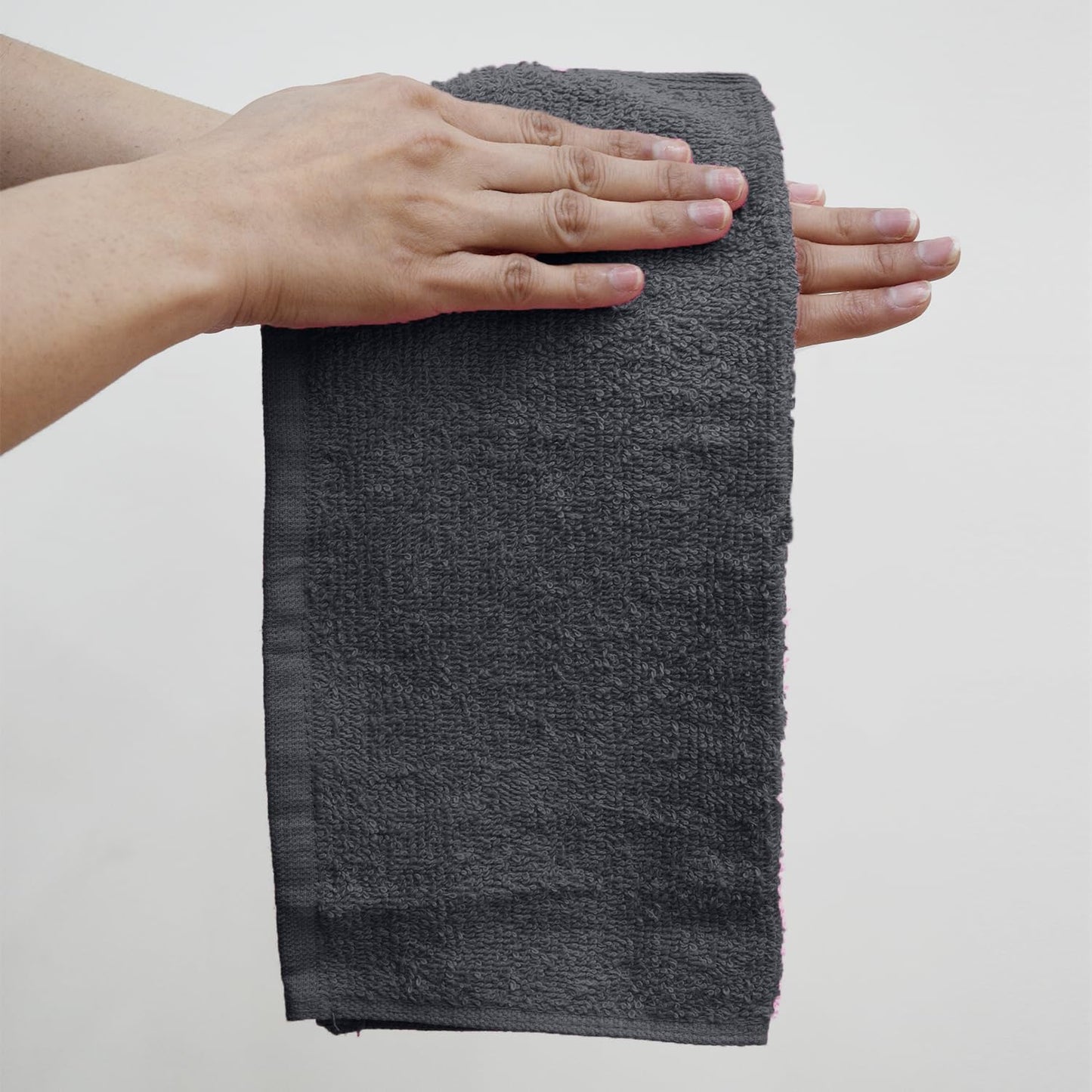 DAN RIVER 100% Cotton Wash Cloths 12 Pack [12x12] Soft & Absorbent Thin washcloths, Gym, Hotels & Spa Perfect for Everyday Use Fingertip Towels, Charcoal