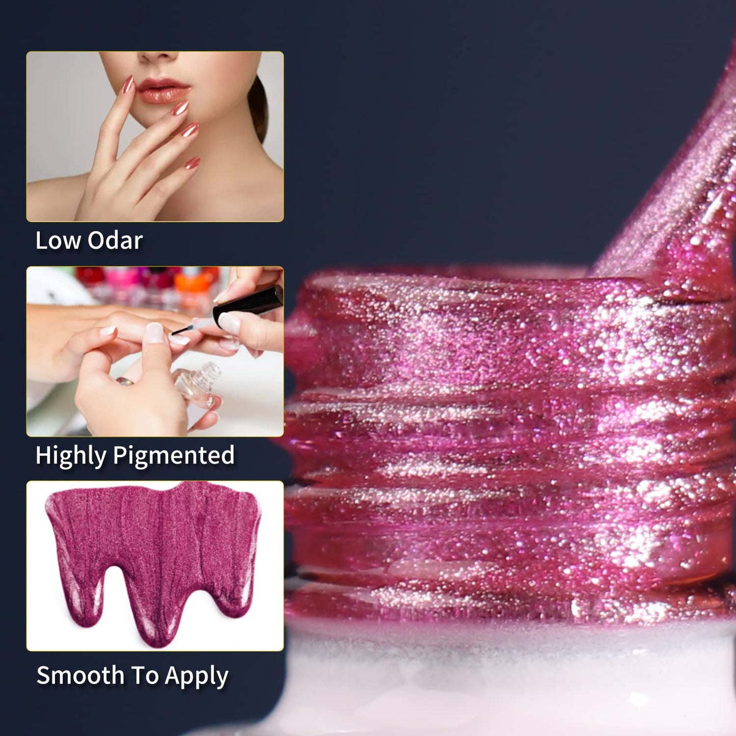 Clara Colors Cat Eye Gel Nail Polish Set of 6 Colors Magnetic Nail Polish Set Holographic Glitter 9D Galaxy Series Cat Eye Gel Polish Set with 1 Magnet Stick for Home DIY Soak Off UV LED