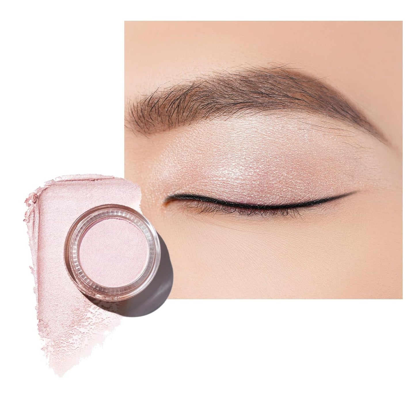Oulac Light Pearl Cream Eyeshadow also for Highlighter Shimmer Eye Shadow Waterproof&Long Lasting with Moisturizing Formula Blendable Shimmer Eye Make-up,Vegan & Cruelty-Free,6g P04