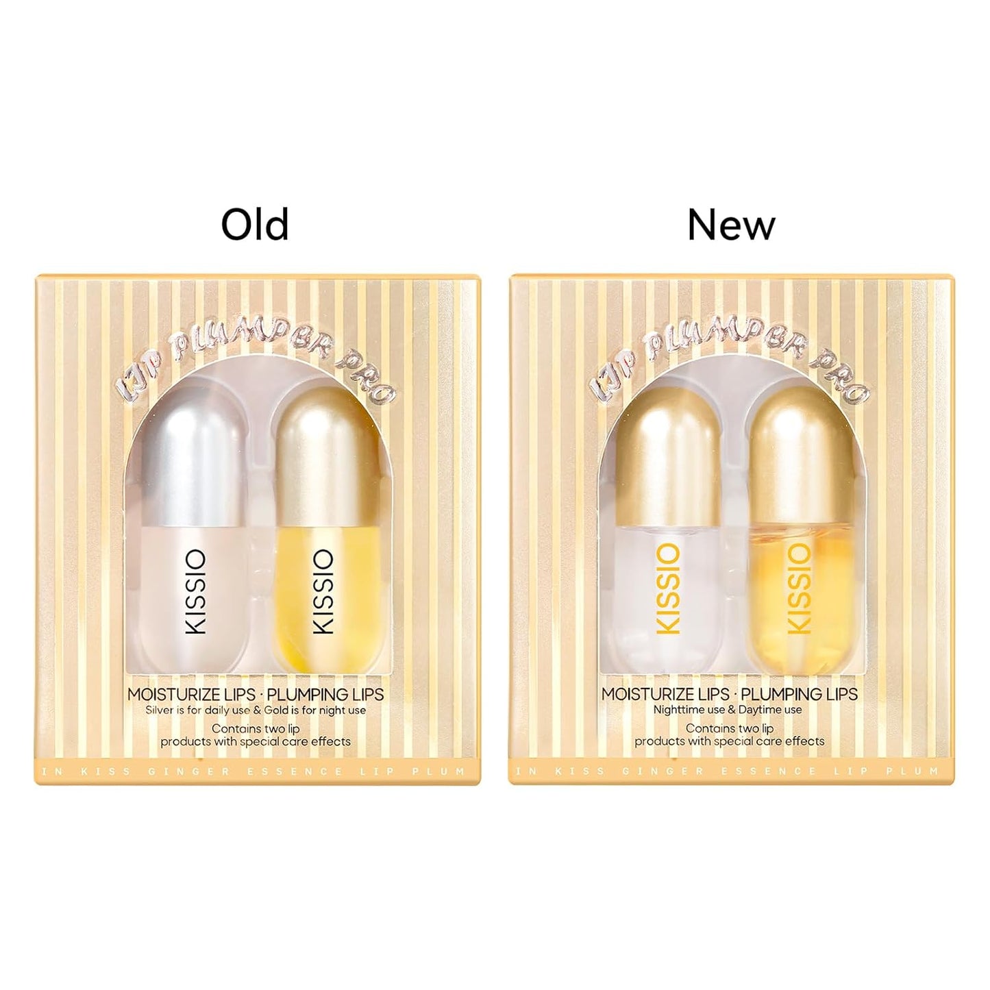 KISSIO Lip Plumper,2 PCS Natural Lip Plumper,Plumping Lips Serum,Plumping Lips Balm,Hydrated,Plump Day and Night,11ml