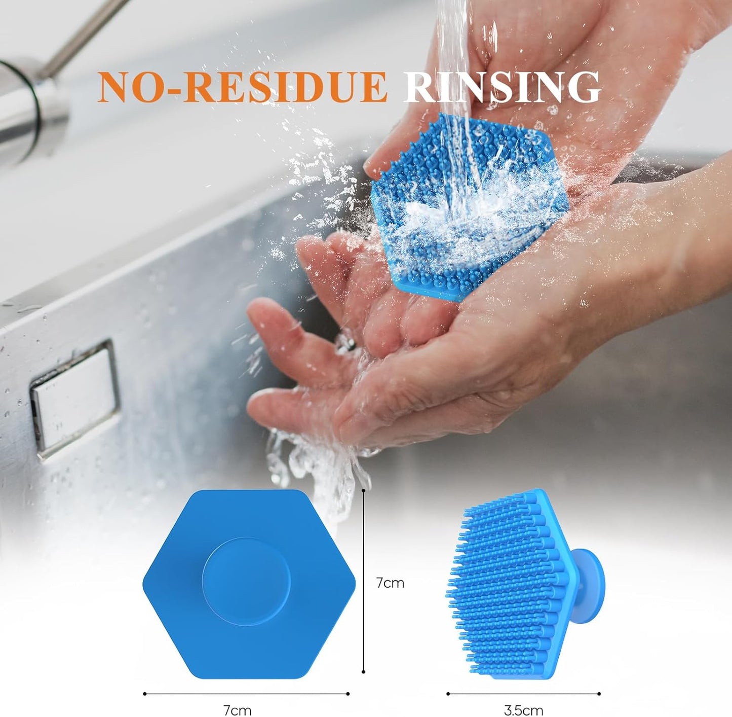 VWMYQ Silicone Face Scrubber for Men, Gentle Exfoliator Pad & Massager, Facial Cleansing Brush Silicone Face Wash Brush Removes Dead & Dry Skin (Blue)
