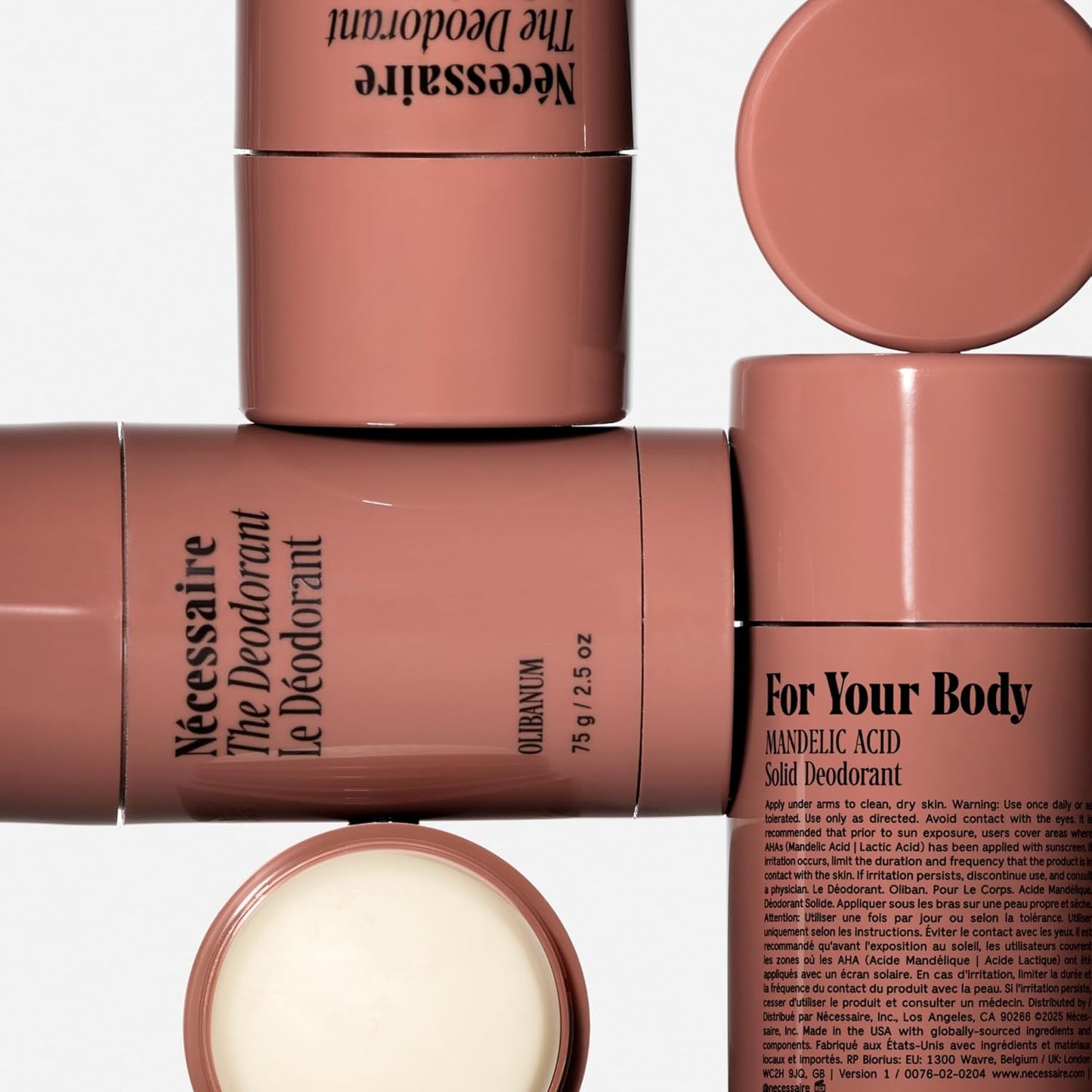 Nécessaire The Deodorant Olibanum | Natural Aluminum Free Deodorant For Women & Men. Extra Strength Treatment with Mandelic Acid. Free of Baking Soda, Ozokerite & Parabens (2x 75 g/2.5 oz)