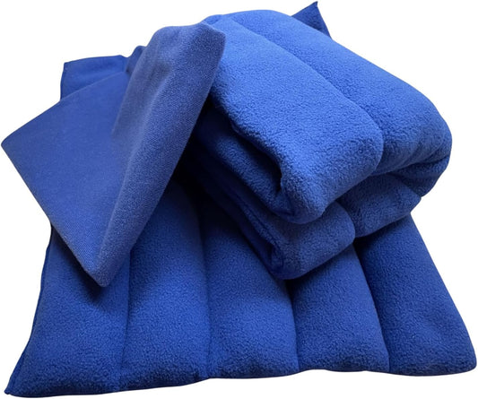 Weighted Heating Pad Microwavable Natural Moist Heat Therapy Pad with Washable Cover for Pain Relief in Back, Neck, Shoulders, Legs, Cramps, Set of 2 Pieces, 11x13” Each