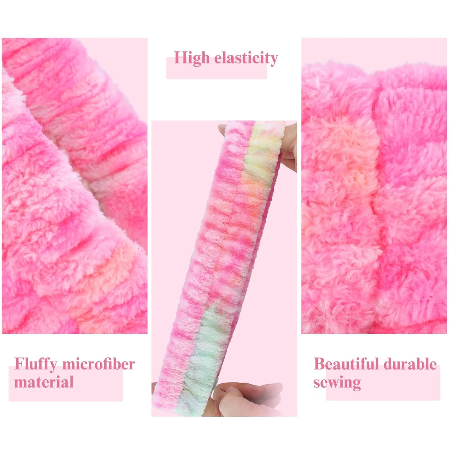 Headband for Washing Face, 2Pcs Spa and Makeup Headband, Microfiber Face wash Headbands for Facial Clean, Skincare Shower