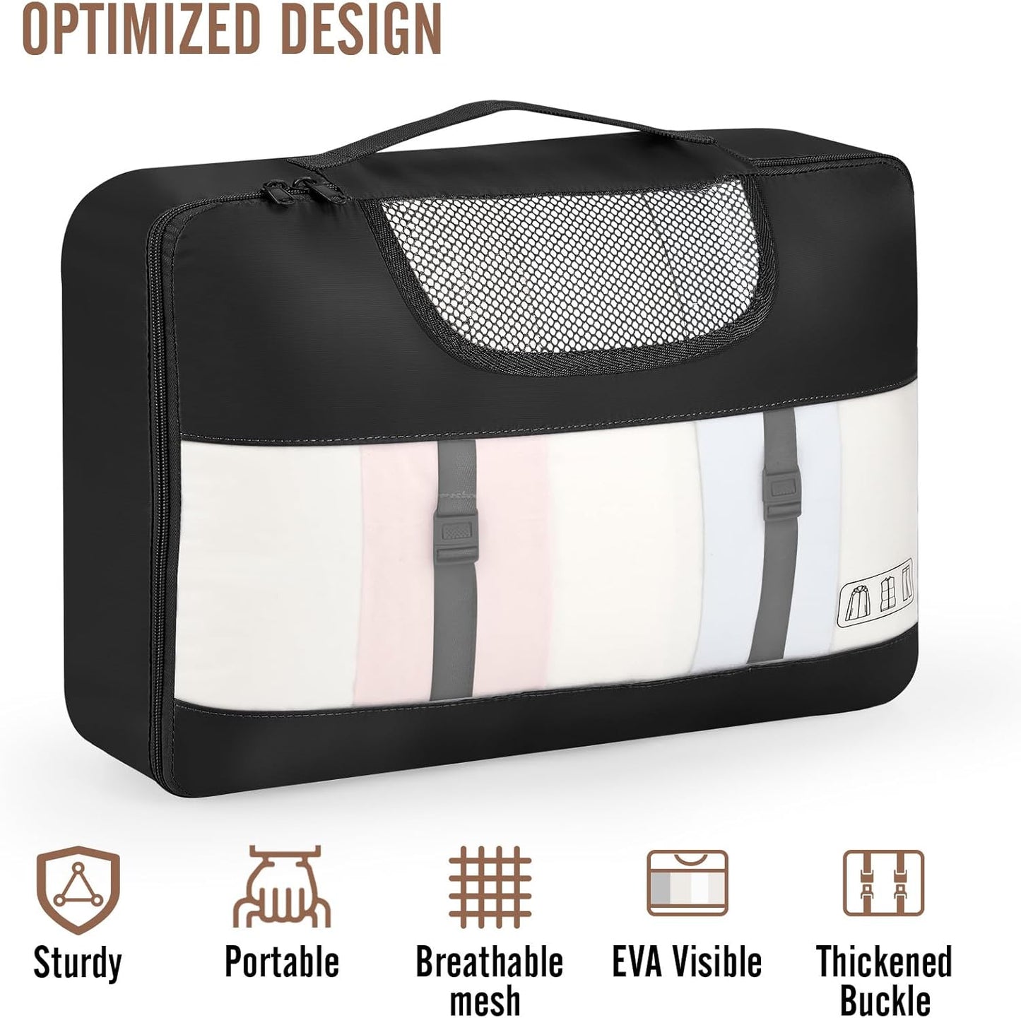 Veken 10 Set Packing Cubes for Travel Essential, Suitcase Organizer Bags in 4 Sizes, Carry-On Luggage Accessories with Large Laundry & Hanging Toiletry Bag, Must-Have for Airplane, Road Trip & Camping