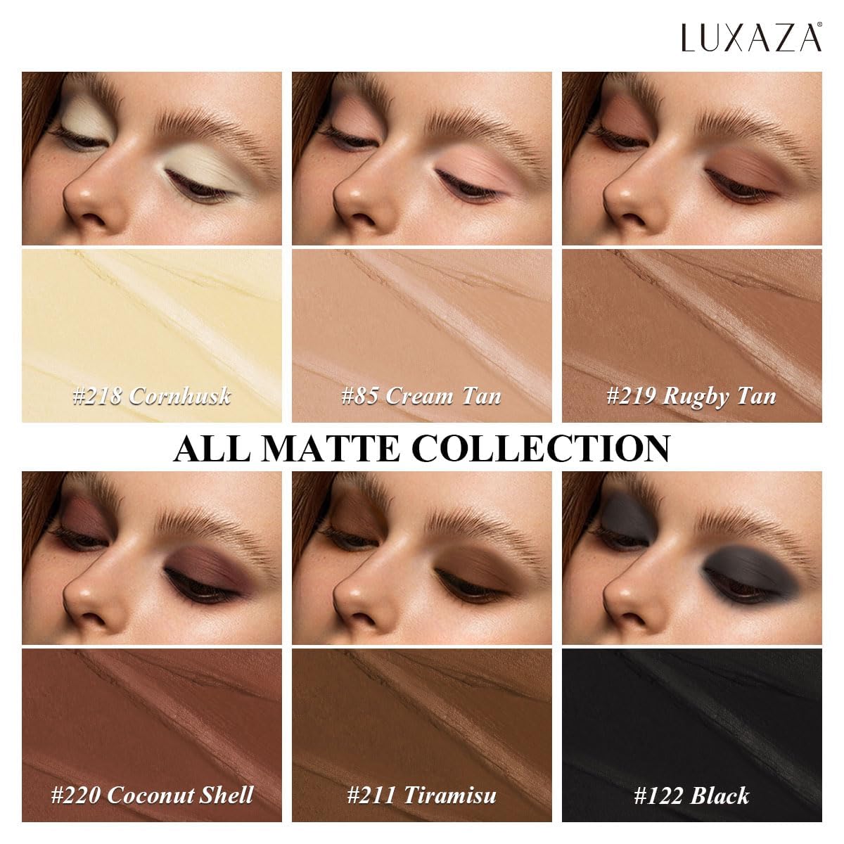 Brown Eyeshadow Stick Makeup 6PCS Set, Neutral Eyeshadow Palette Matte Cream Eye Shadow Eyeliner Brightener Pencil Crayon - BROWN CASHMERE