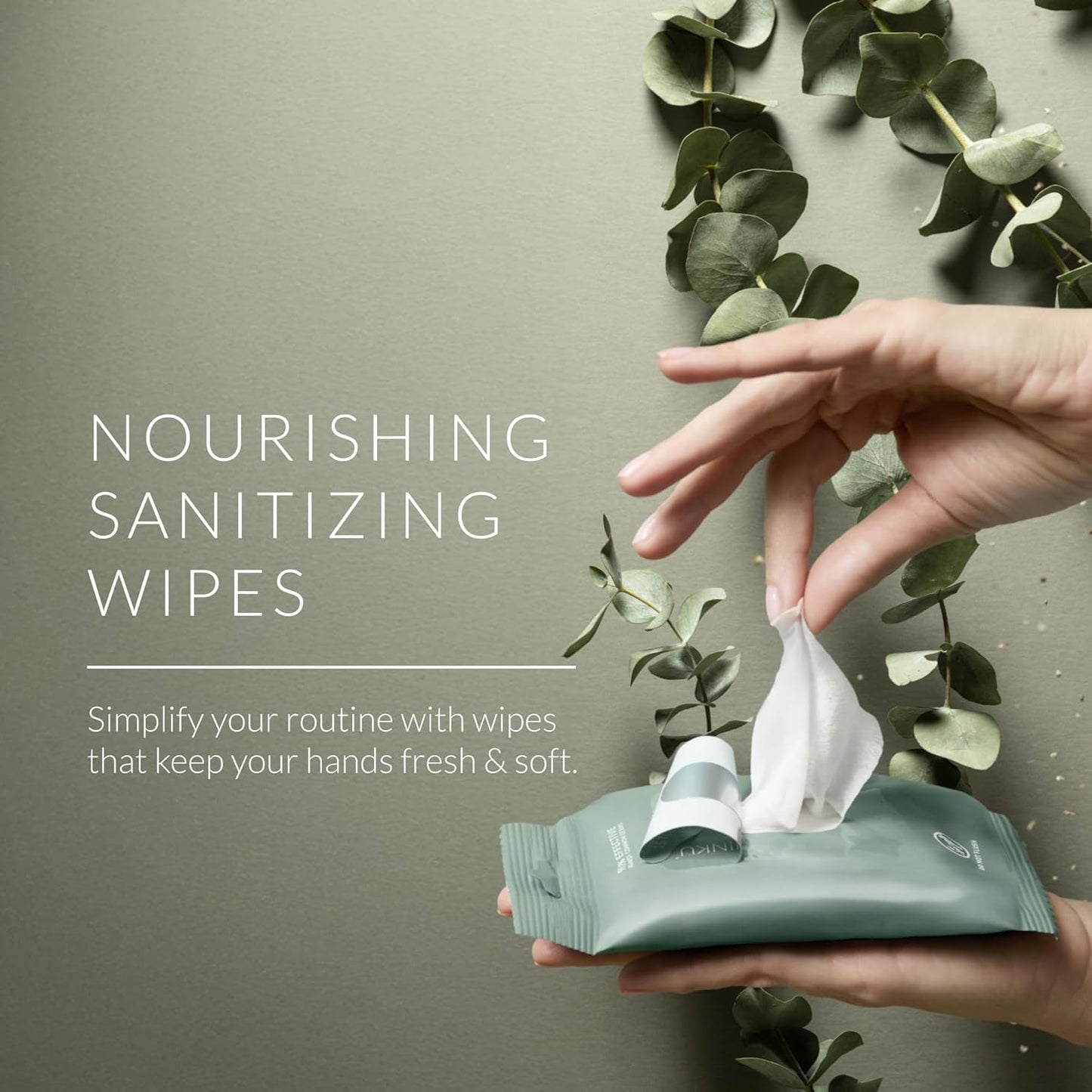 Noshinku Eucalyptus Hand Sanitizer Wipes, 3-Pack (45 Towelettes) – Resealable Travel Wipes with Ethyl Alcohol, Aloe & Green Tea, Plant-Based Fiber, Essential Oil Scents, Cruelty-Free & No Dyes