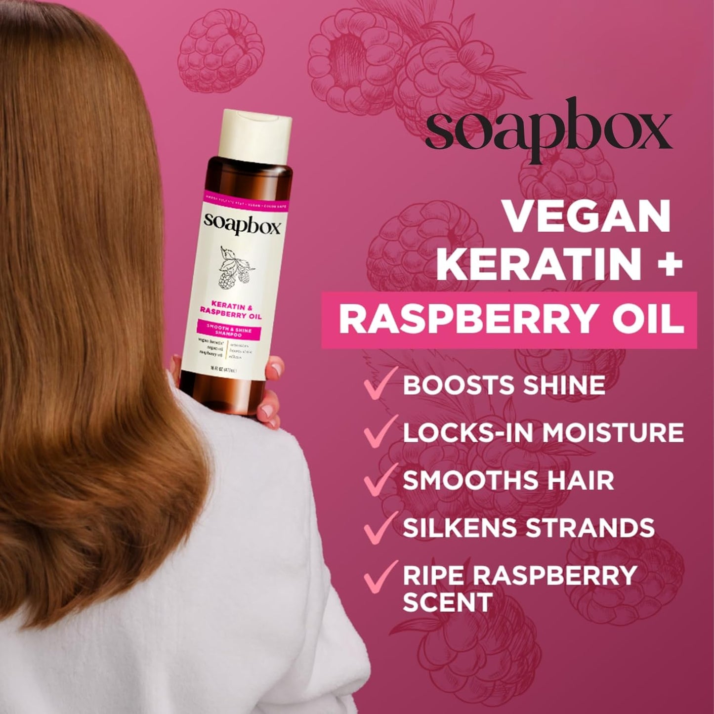 Soapbox Shine Boosting Keratin Shampoo & Conditioner Set with Argan Oil, Pack of 2 Harsh Sulfate & Paraben Free, Silicone Free, Color Safe, and Vegan Hair Products, 16 Ounces Each