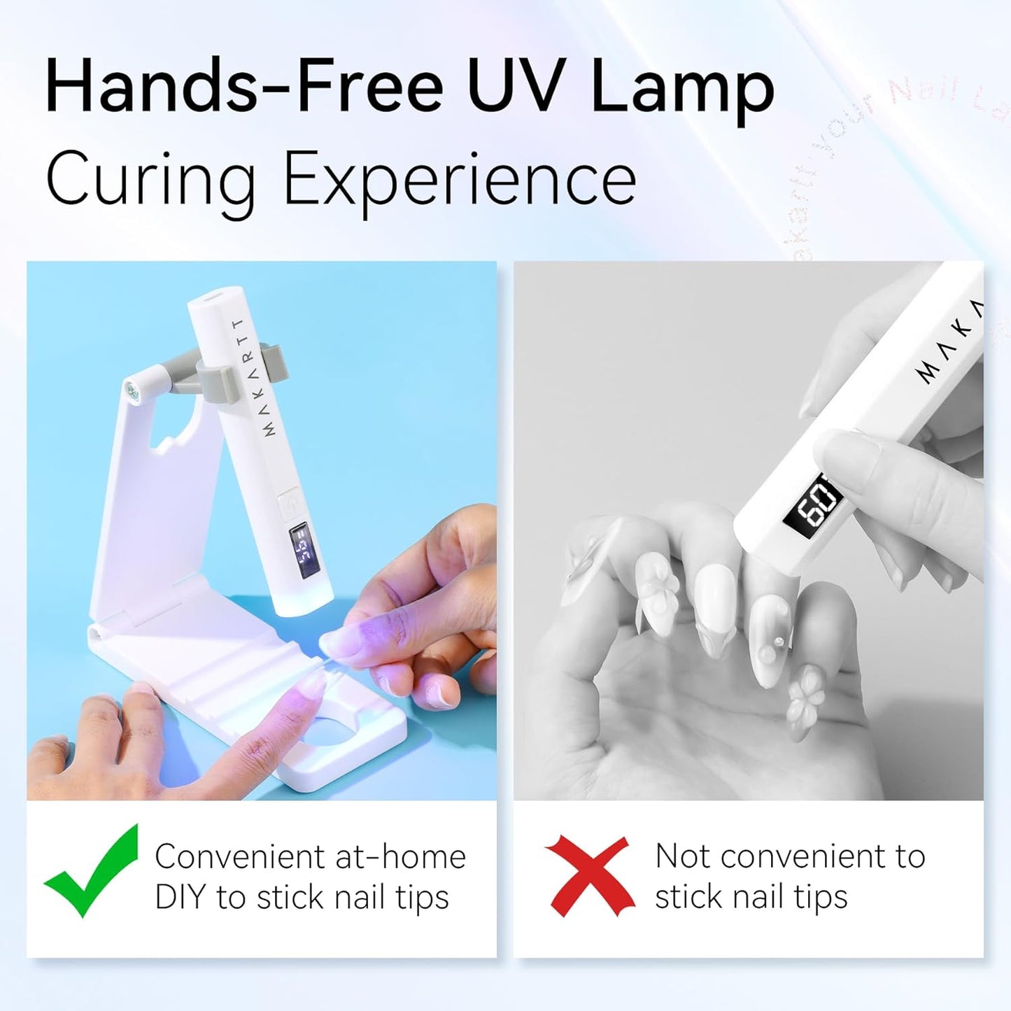 Makartt UV Nail Lamp Stand: Foldable, 360° Adjustable Rotation, Portable, Handsfree, Convenient for Gel Nails Polish Painting Home Salon Manicure