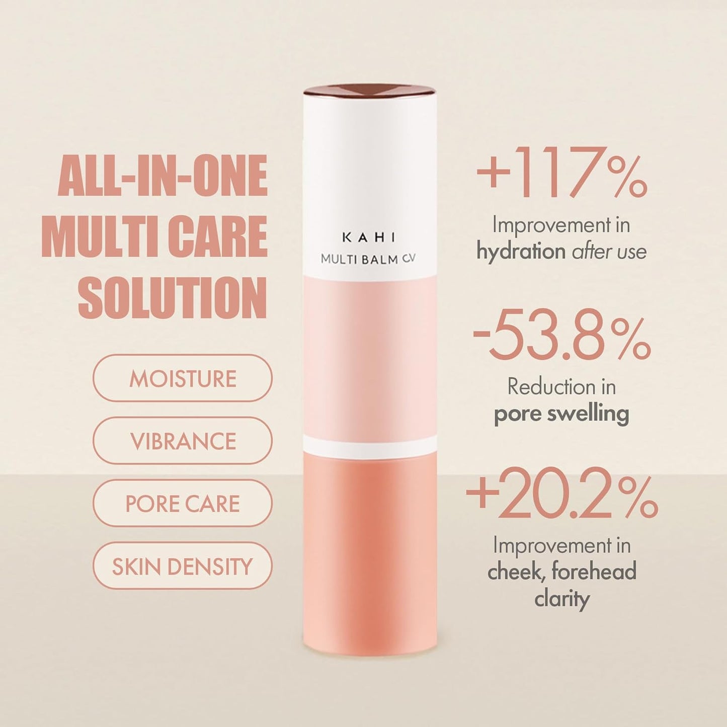 KAHI Multi Balm CV - All-in-One Age-Defying Balm Stick with Beluga Caviar Oil - 48HR-Hydrating Moisturizer for Under Eye, Cheeks, Neck, Lips - Luxury Korean Skincare (9g, 0.31 oz)