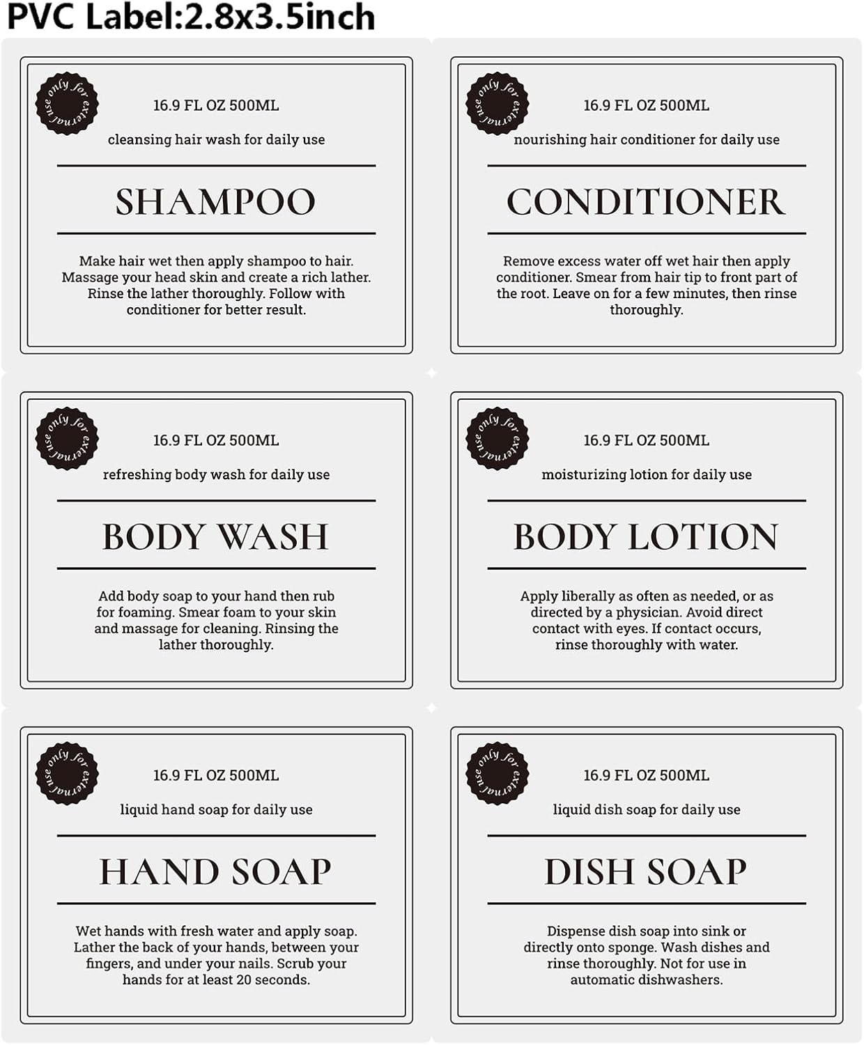 Empty Plastic Bottles with Pump Dispenser and 6pcs Labels Included, Refillable Travel Containers for Hand sanitizer Shampoo Lotion, etc - No BPA/Paraben, 500ml/16.9oz (3 Pack(Green))