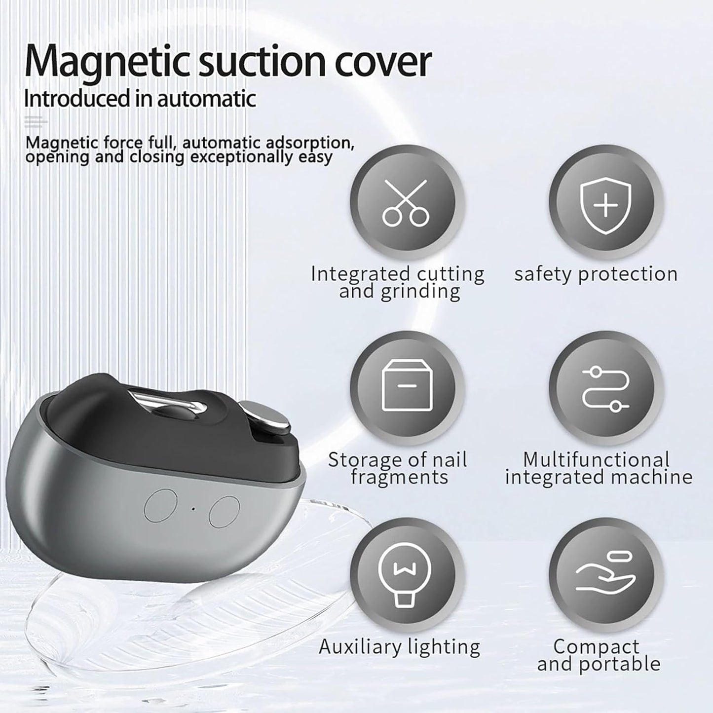 Imwing Easyclip, Vueeze/Yosody/Olygee/Glosrity Easy Clip, 2025 New Upgraded Easyclip Smart Nail Clippe with LED Light - Safe Toe & Fingernail Trimmer for Seniors, Adults, Kids, Baby (White)