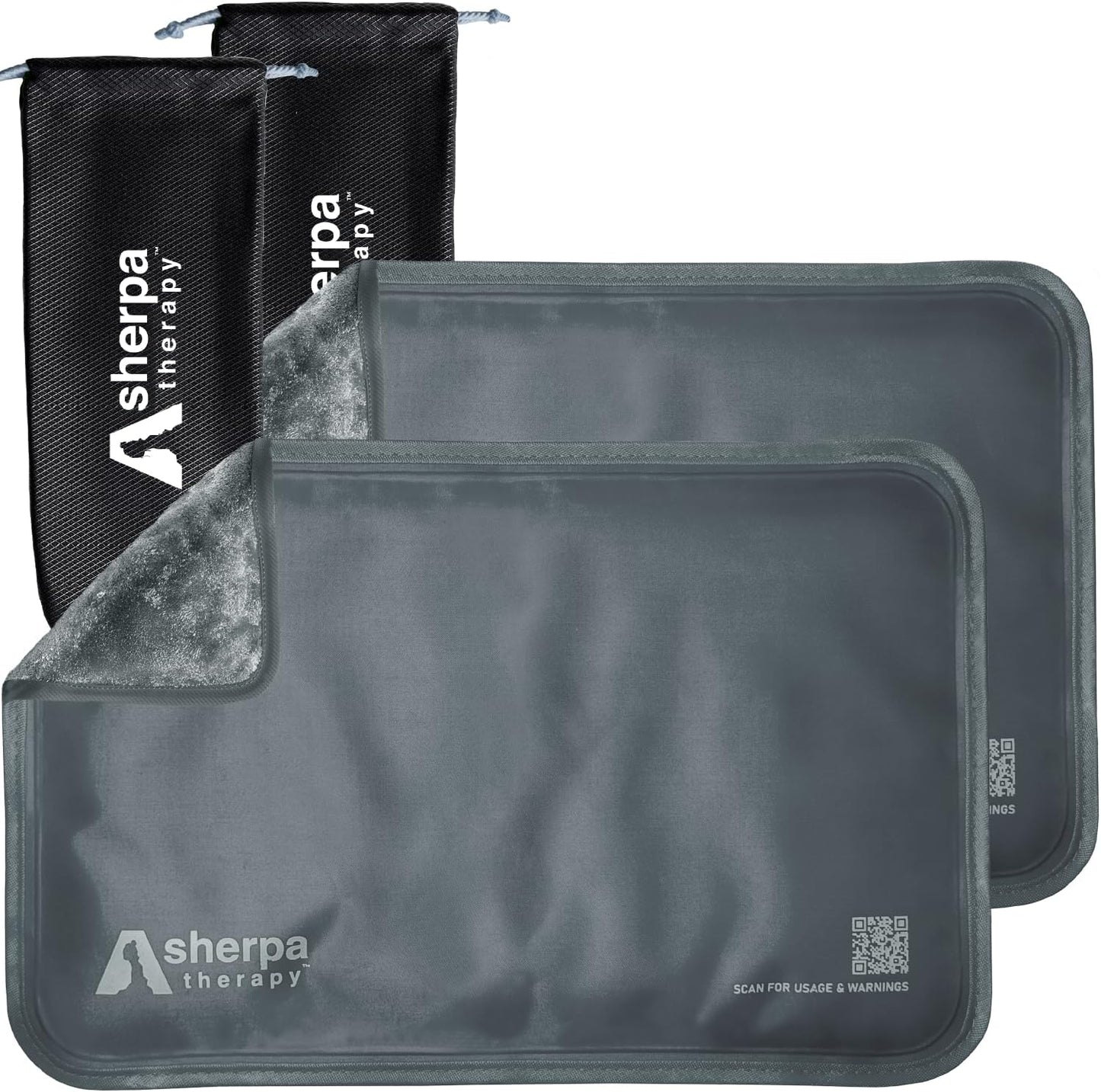 Medium Flexible Gel Ice Packs Reusable - Hot and Cold Soft Ice Packs for Injuries Reusable for Ankle, Arm, Foot, Leg, Back Pain Relief - 8" x 12" - 2PK - Grey