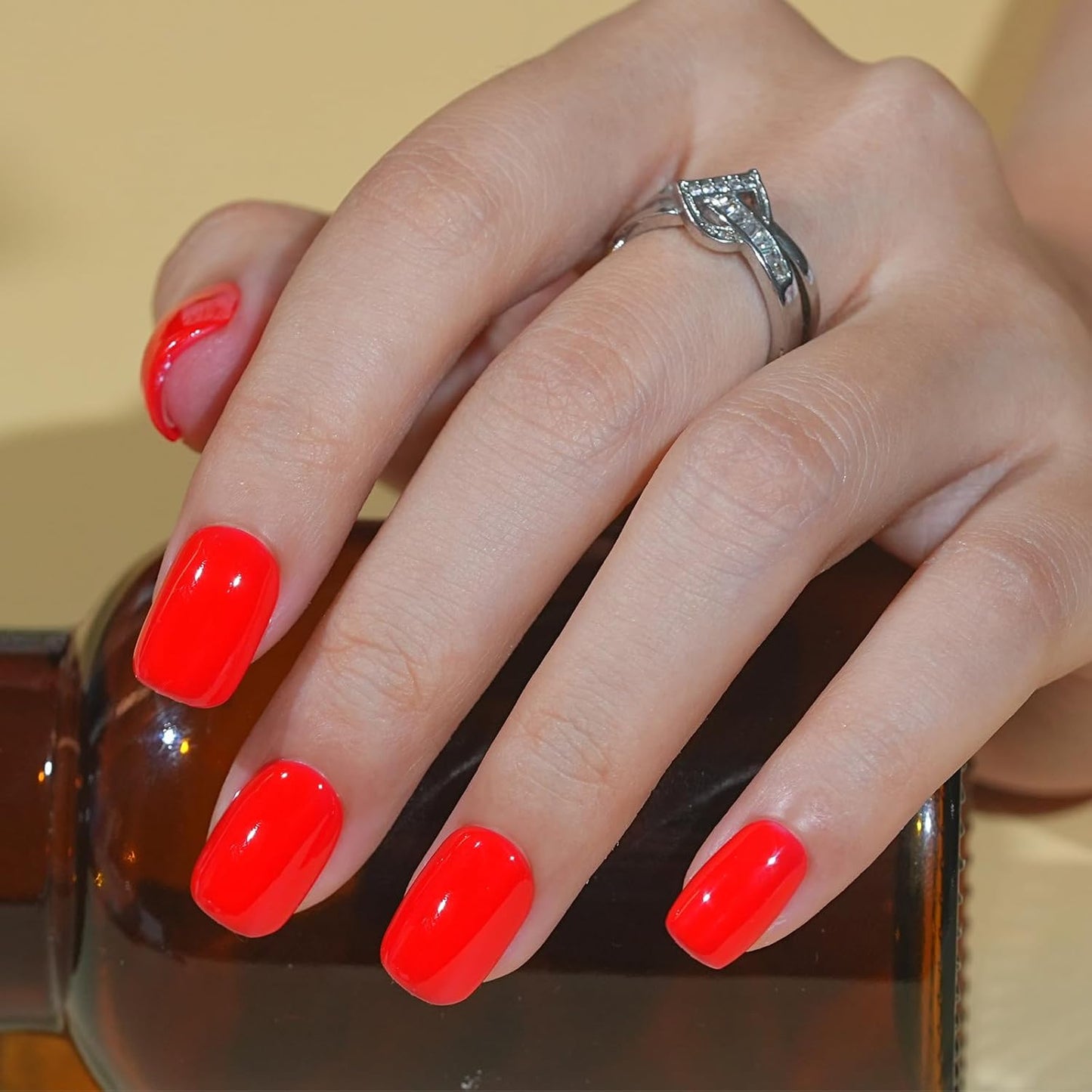 Jofay Fashion Red Gel Nail Polish 10ml - All-in-One Step Gel Polish Soak Off LED/U V Lamp DIY Salon Manicure at Home Long Lasting Glossy Finish Home Nail Salon Gift for Women & Girls (0.33 Fl Oz)