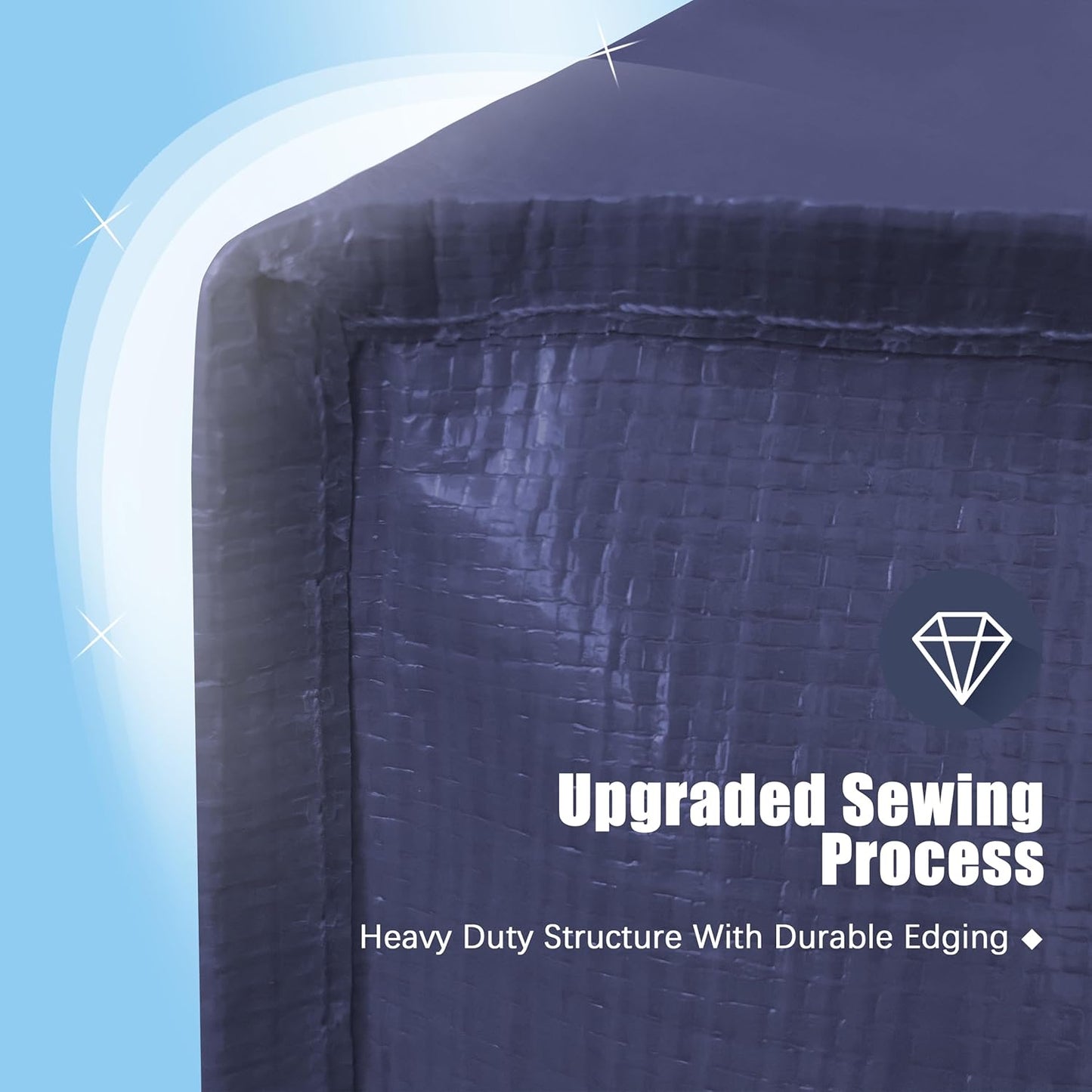 8 Pack Large Strong Moving Bags with Zippers & Carrying Handles - Water-Resistant - Heavy Duty Storage Tote for Space Saving, Fold Flat, Alternative to Moving Box (Blue)